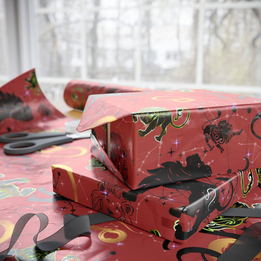 Leo | Red | Zodiac Birthday Wrapping Papers