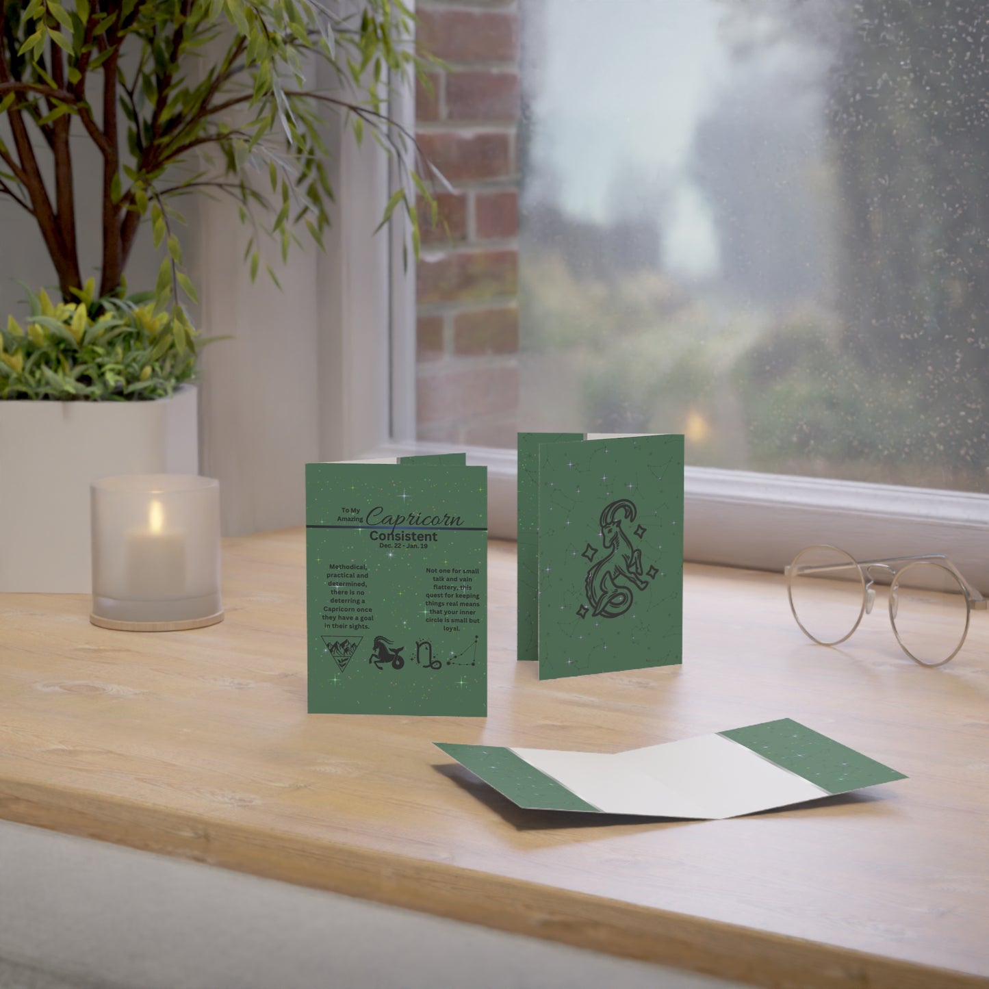 Capricorn Zodiac Greeting Cards | Astrology Card (1, 10 pcs)