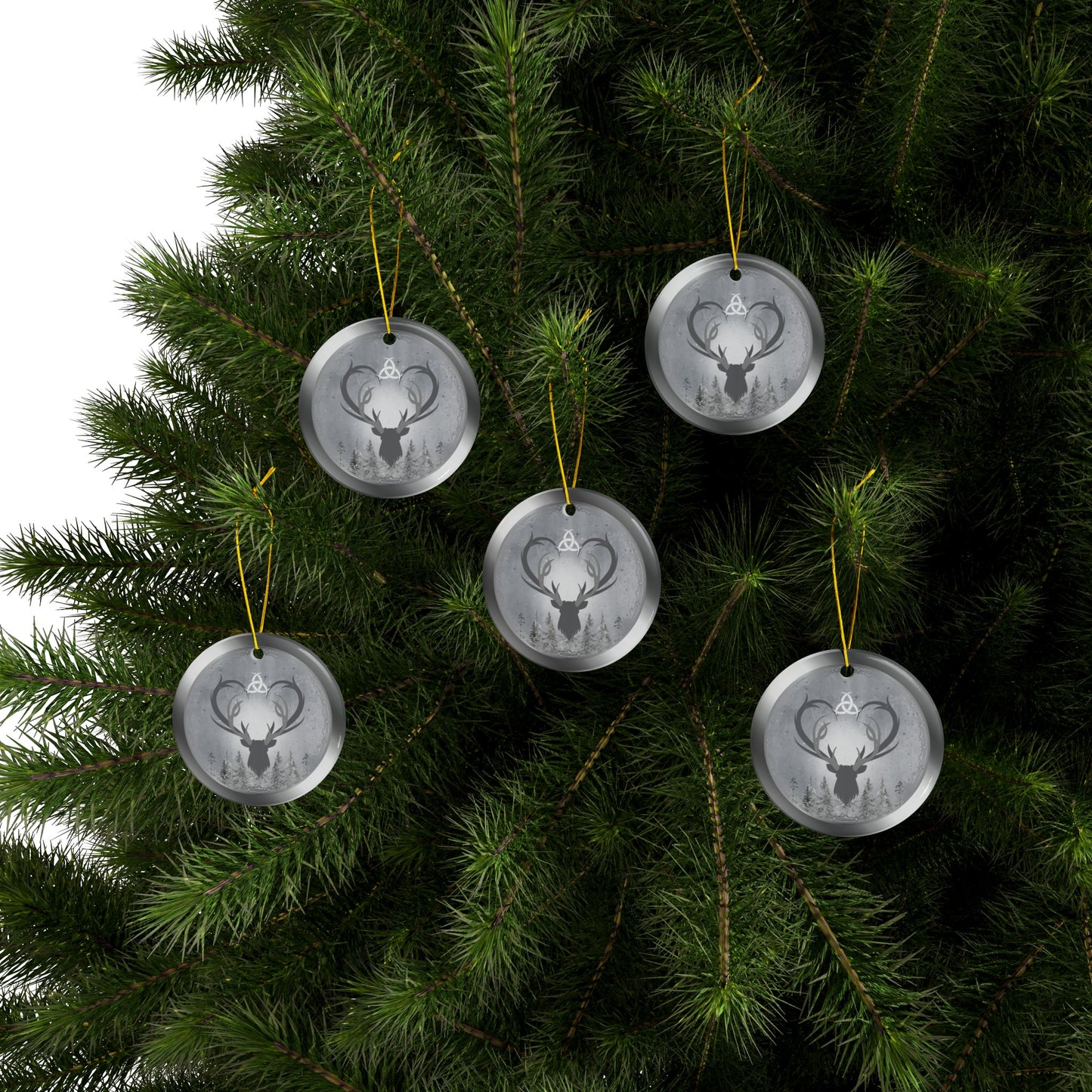 Great Stag | Winter Solstice | Heirloom Ceramic Ornaments (1pc, 3pcs, 5pcs, 10pcs)