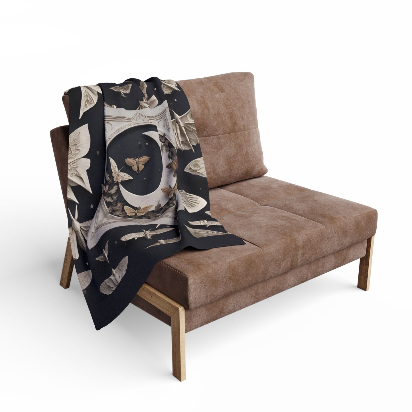 Moon Moths | Fleece Microfiber Blanket | Enchanting Design