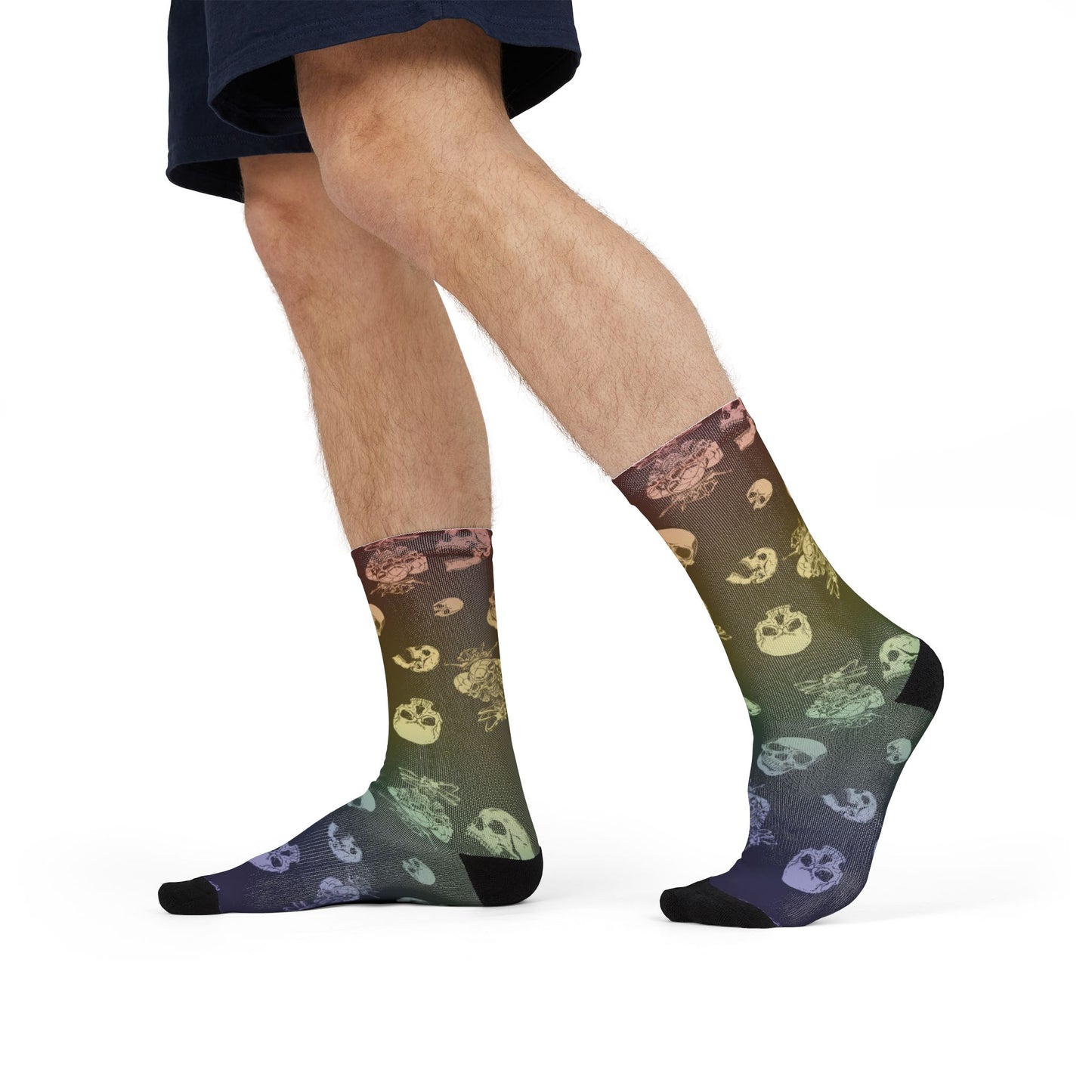 Gay Goth | Skulls n Pride Rainbow | Poly Crew Socks