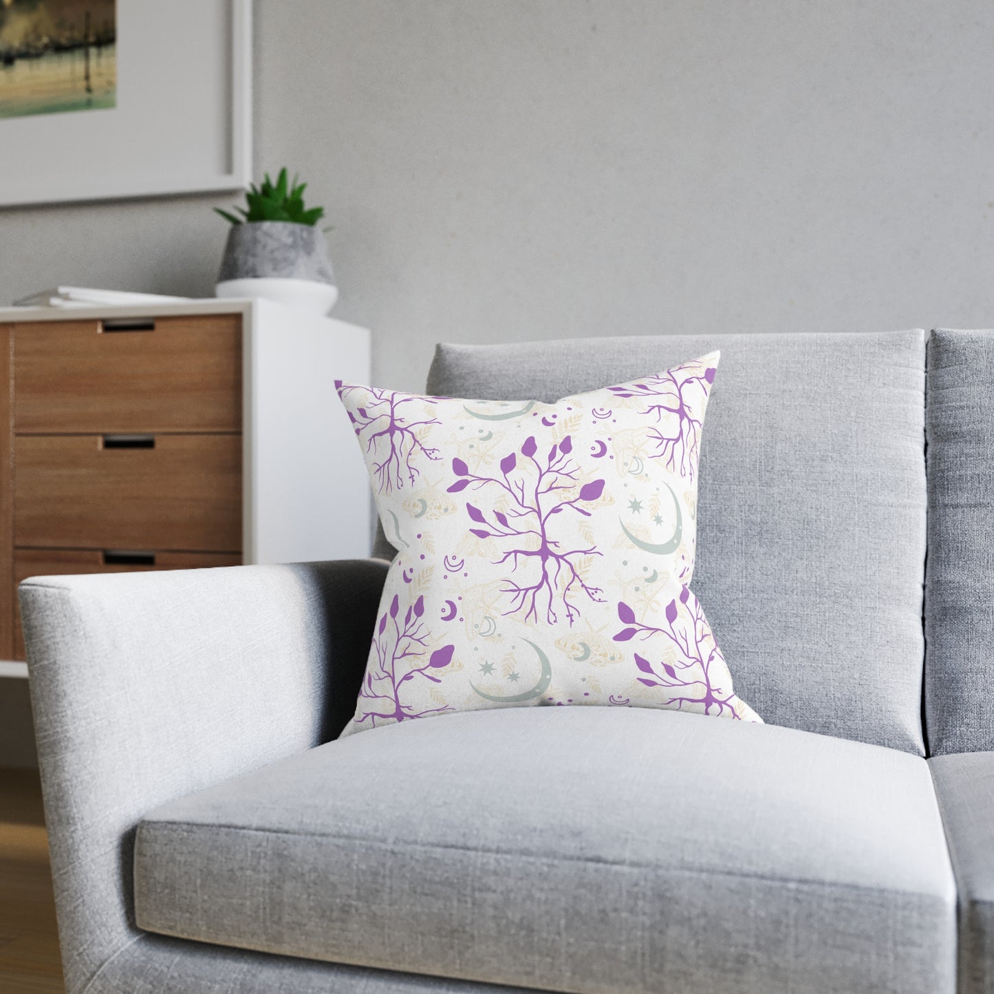 Moon Roots (Mystic Purple) Decorative Pillow | 3 sizes