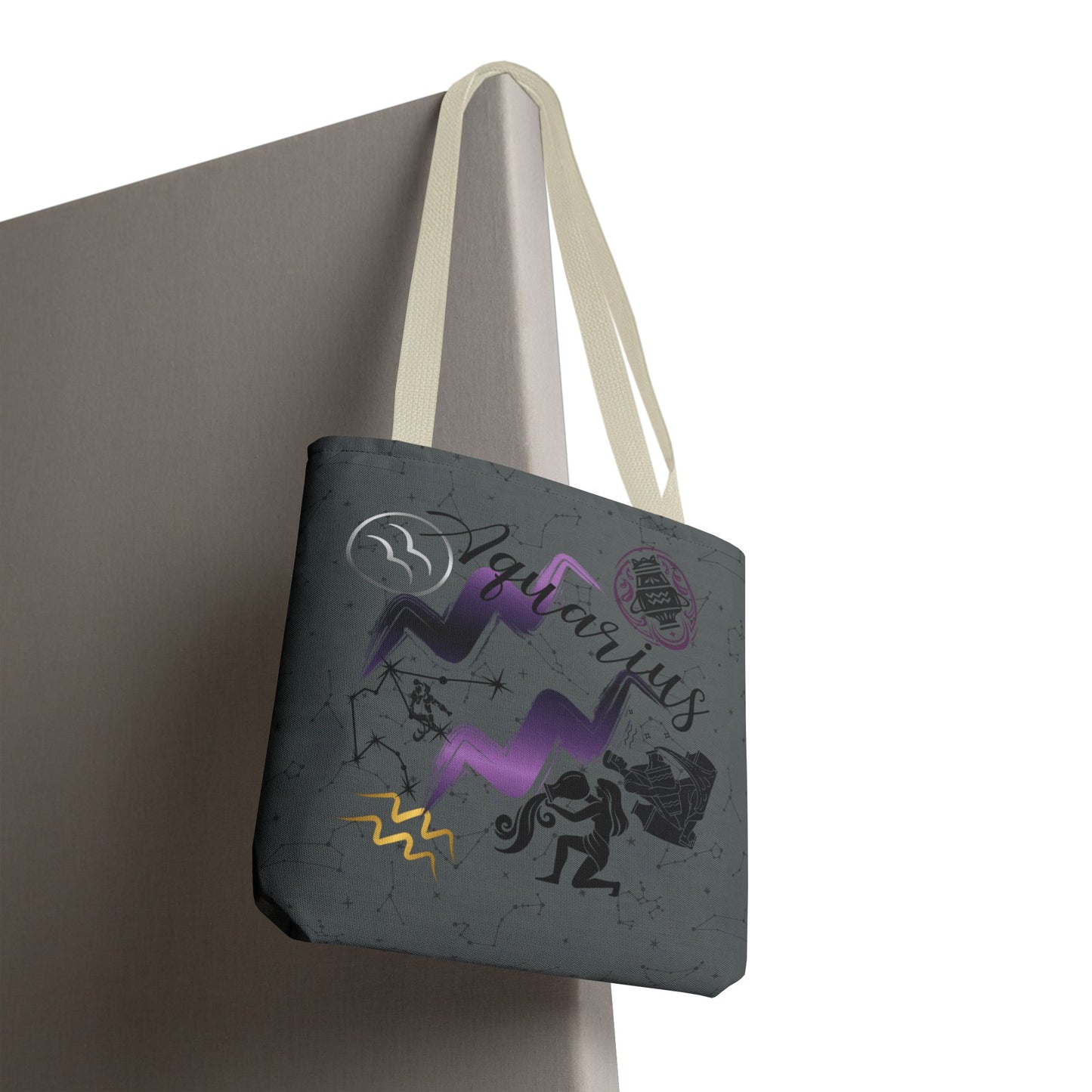 Aquarius Zodiac Tote Bag — Mystic Astrology Collection