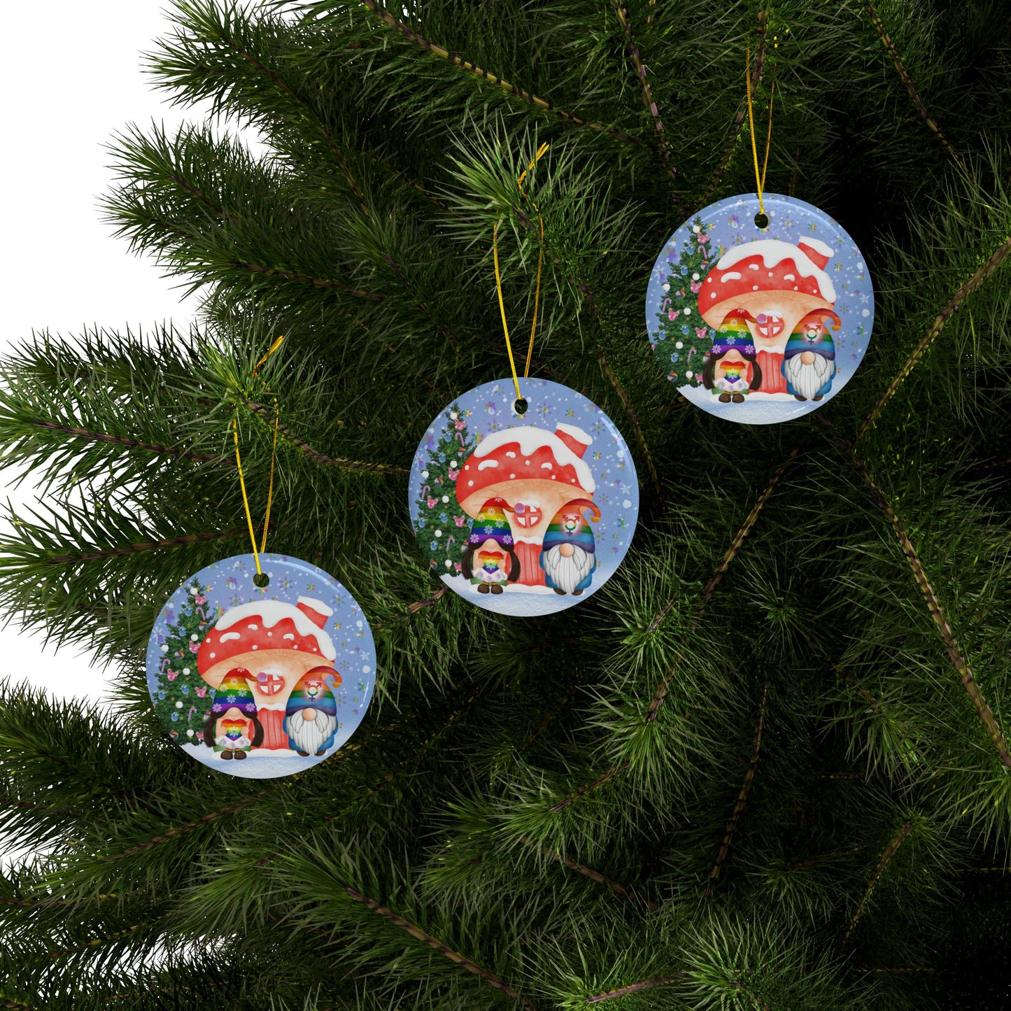 Trans All the Way | Pride-mas Holiday | Heirloom Ceramic Ornaments (1pc, 3pcs, 5pcs, 10pcs)