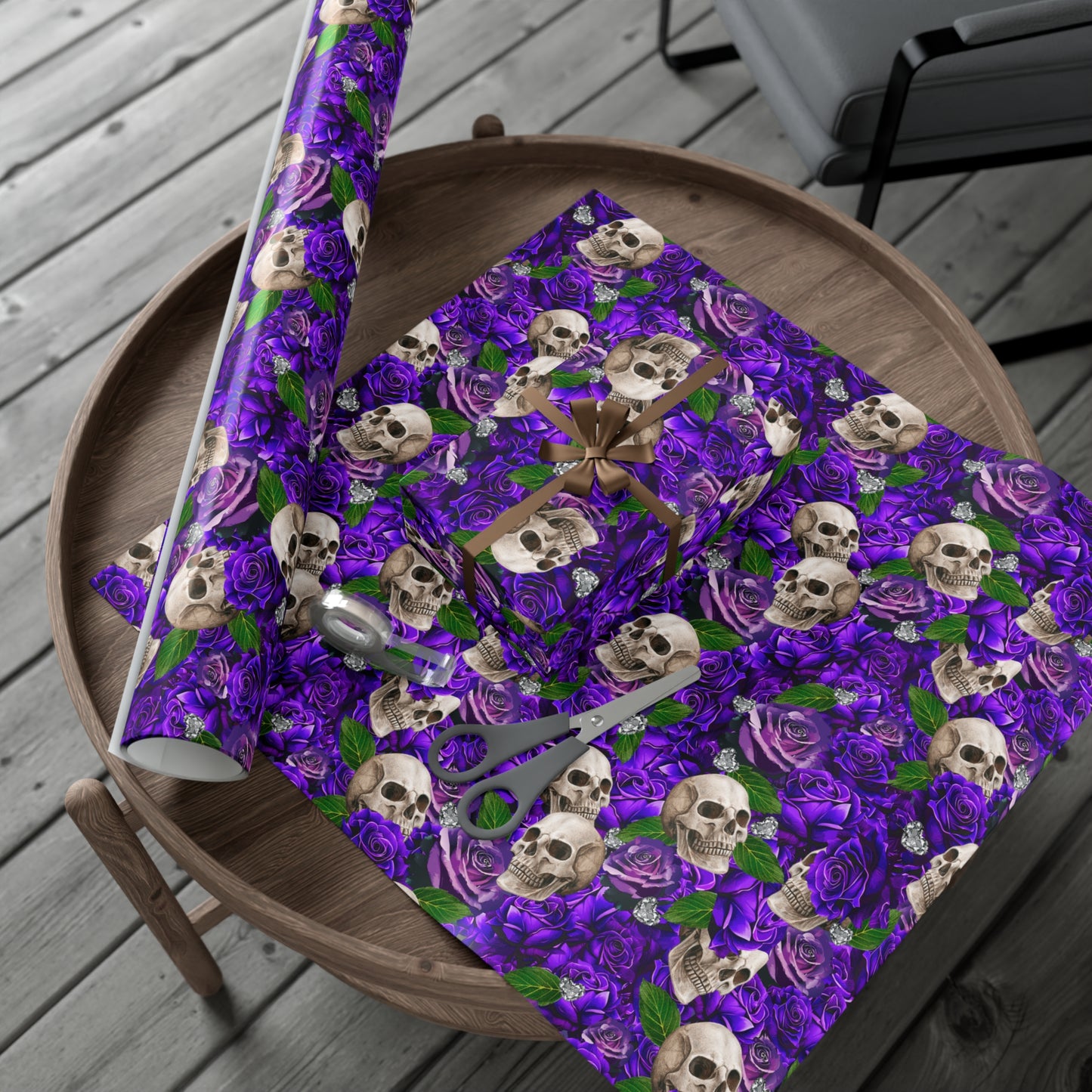 Skulls ‘n’ Roses (Purple) | Diamond Hearts | Gift Wrap Papers