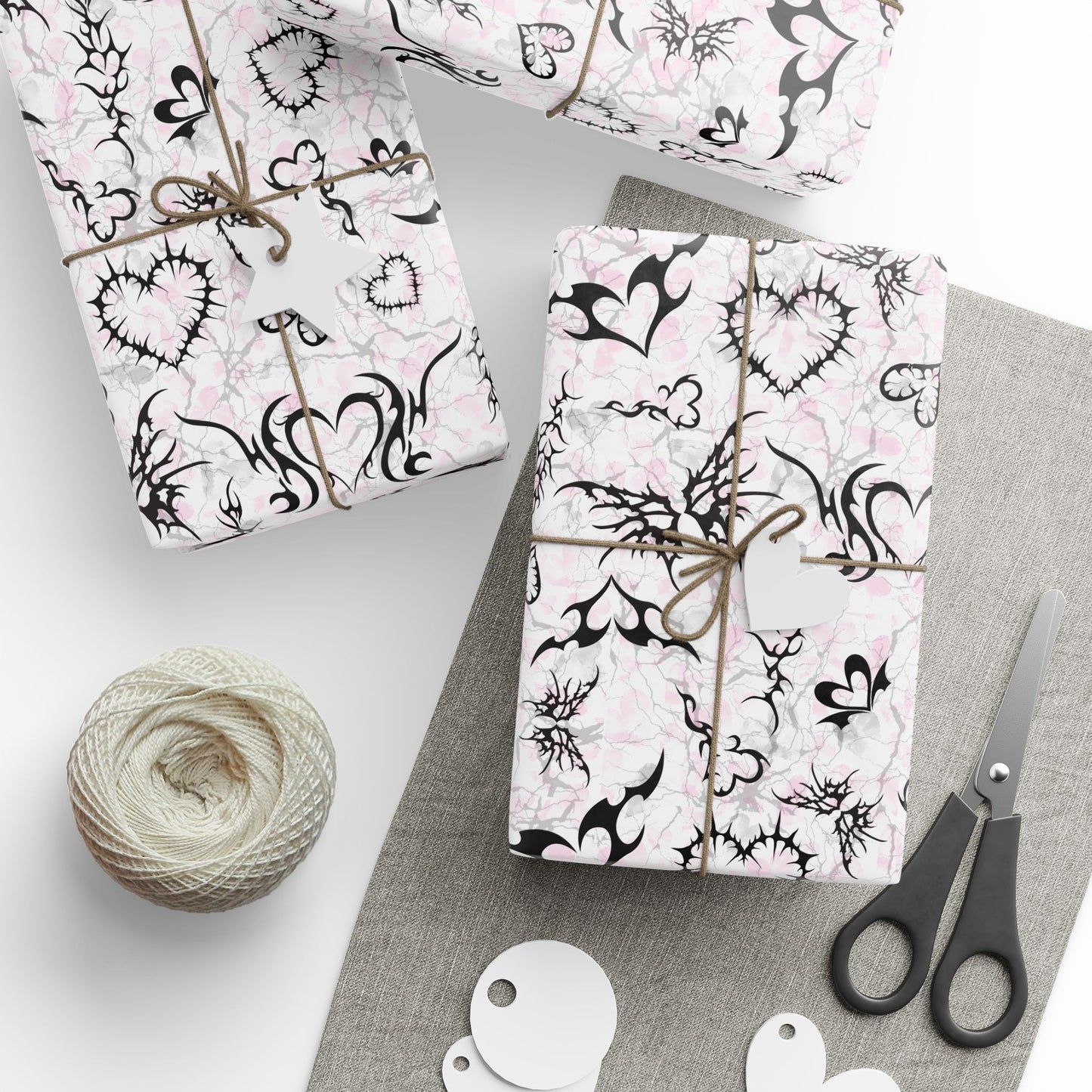 Inked Hearts (Blanca) | Gift Wrap Papers