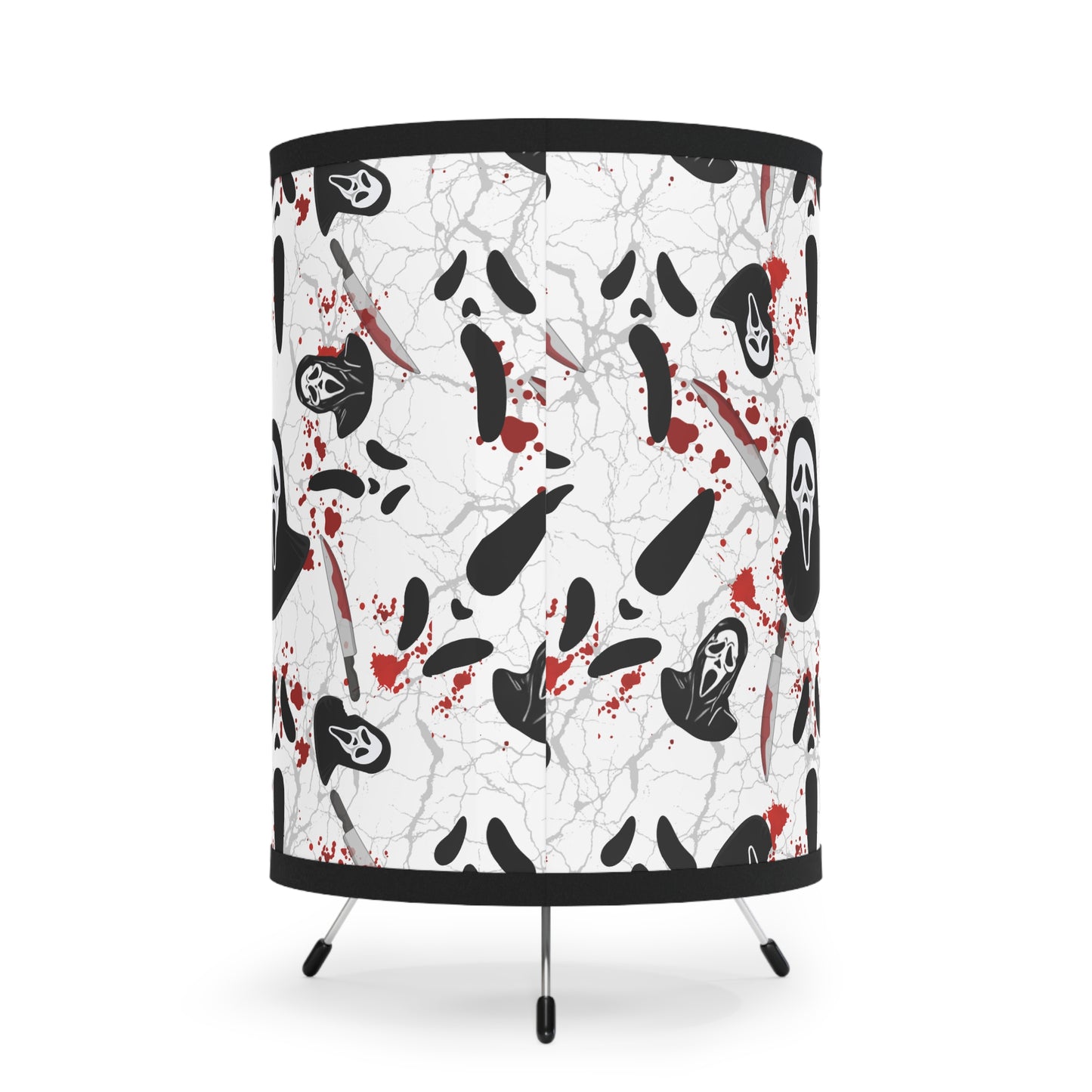 Gothic Tripod Lamp with High-Res Horror Shade | Cozy Lighting for Living?