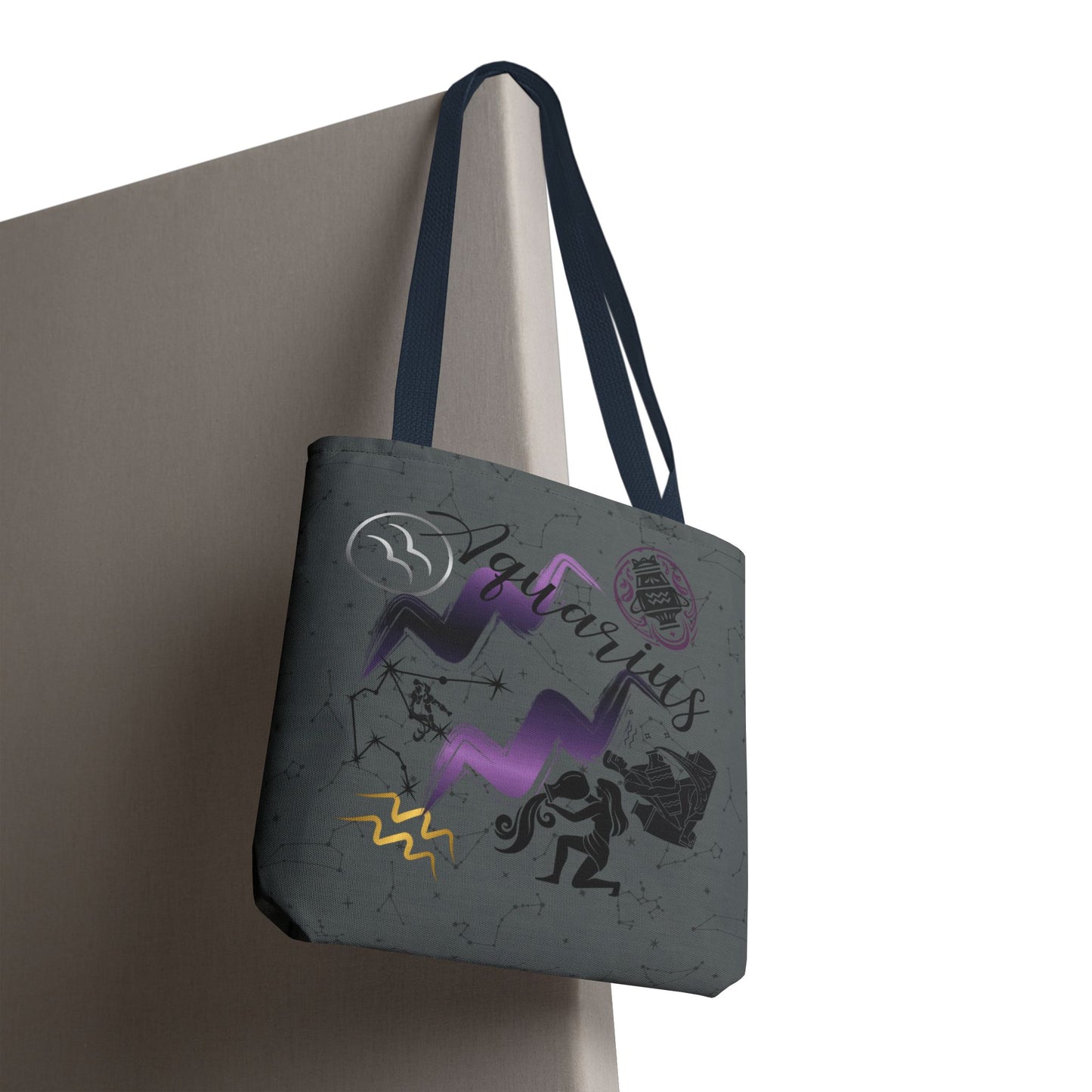 Aquarius Zodiac Tote Bag — Mystic Astrology Collection