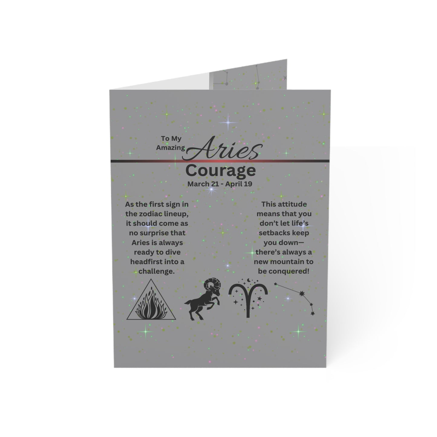 Aries Zodiac Greeting Cards | Astrology Greeting Card (1, 10pcs)