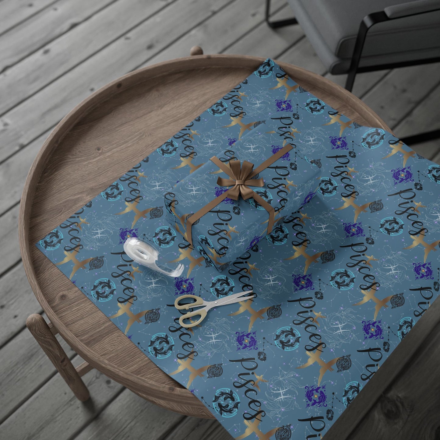 Pisces | Blue | Zodiac Birthday Wrapping Papers
