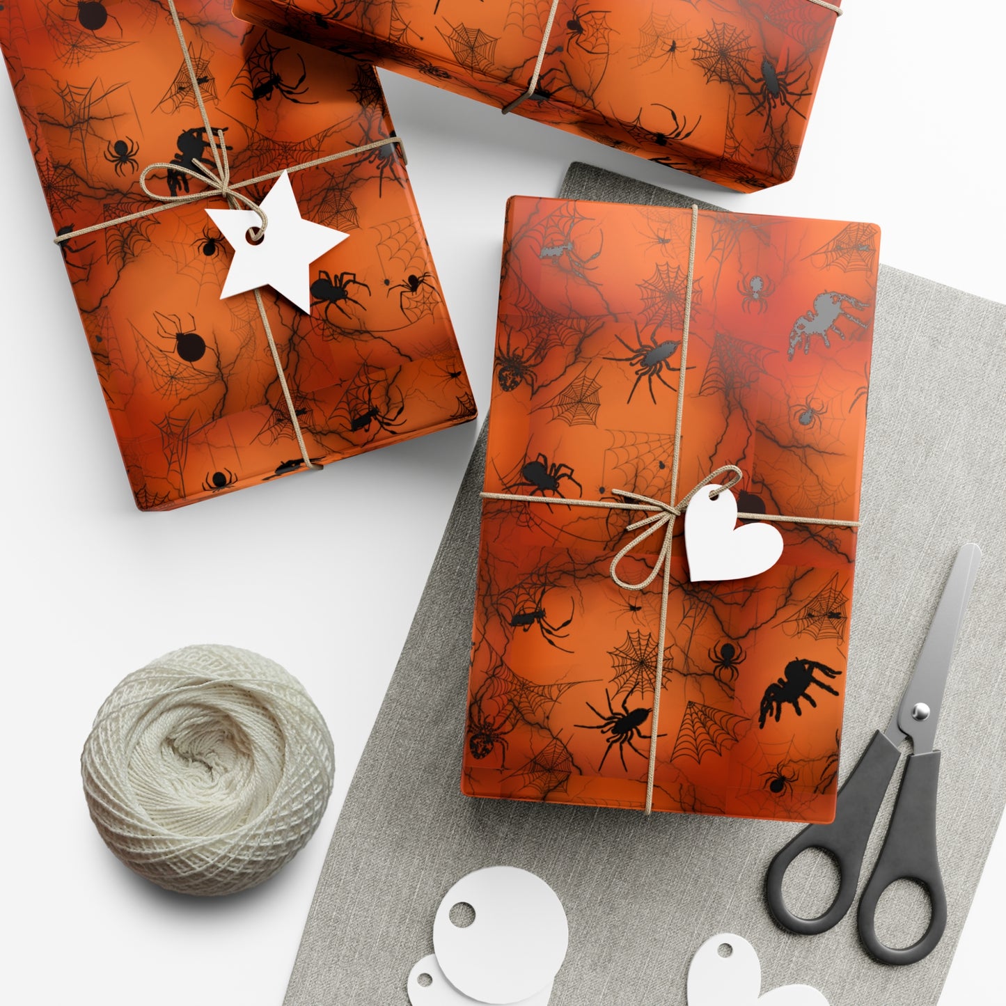 Spiders on Pumpkin | Gift Wrap Papers