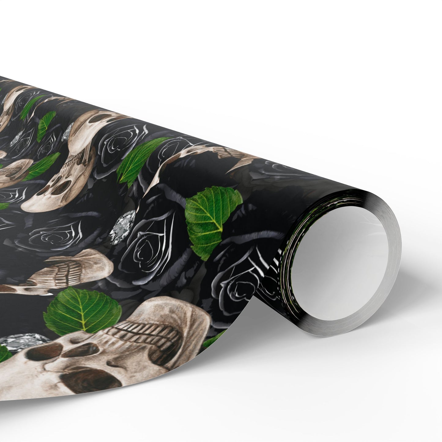 Skulls 'n' Roses (Black) | Diamond Hearts | Wrapping Paper