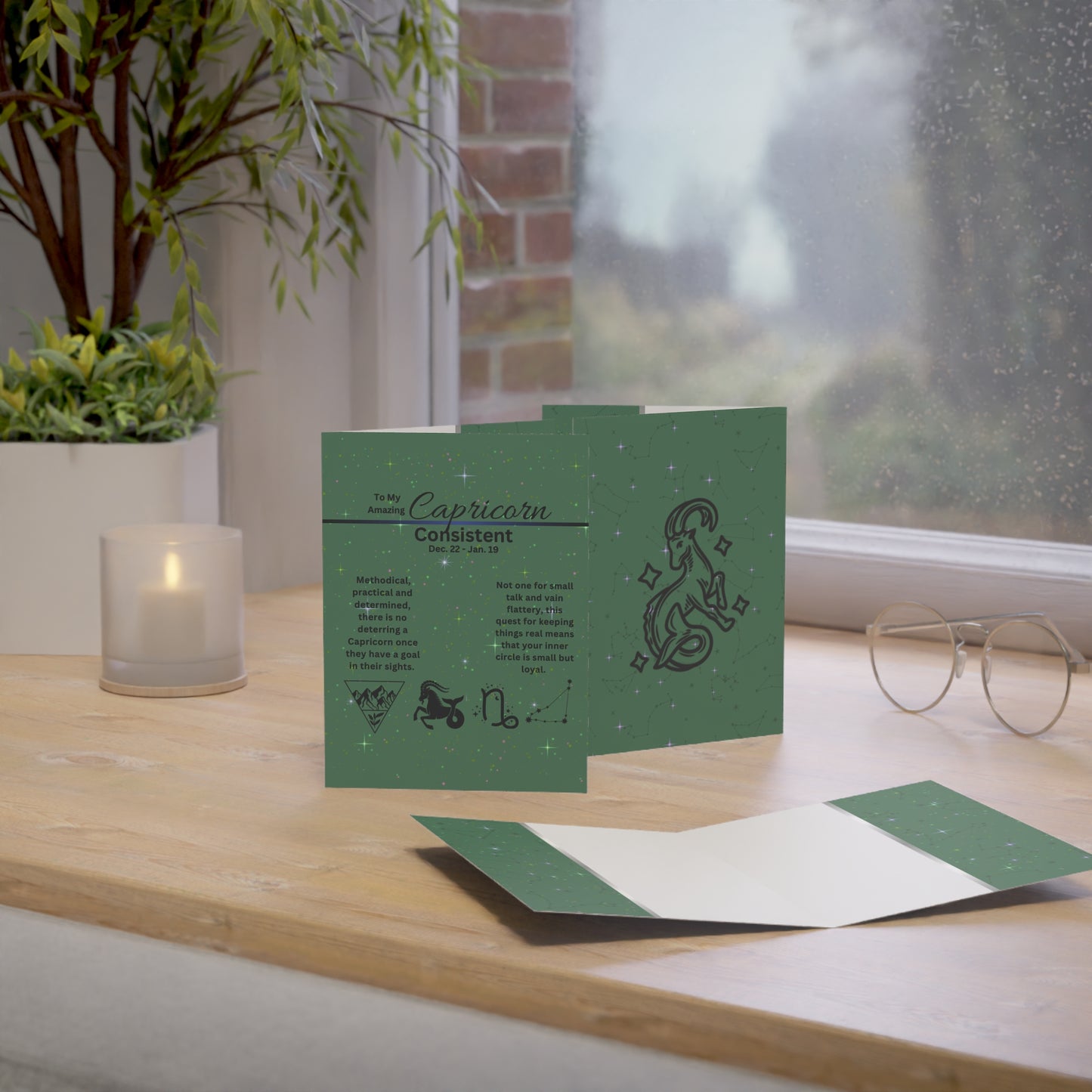 Capricorn Zodiac Greeting Cards | Astrology Card (1, 10 pcs)