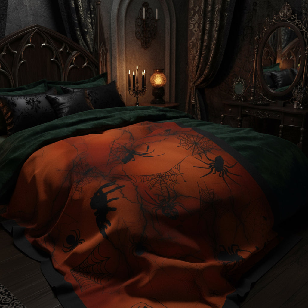 Eerie Spiders Design | Arachnophobia | Fleece Blanket Spooky and Cozy