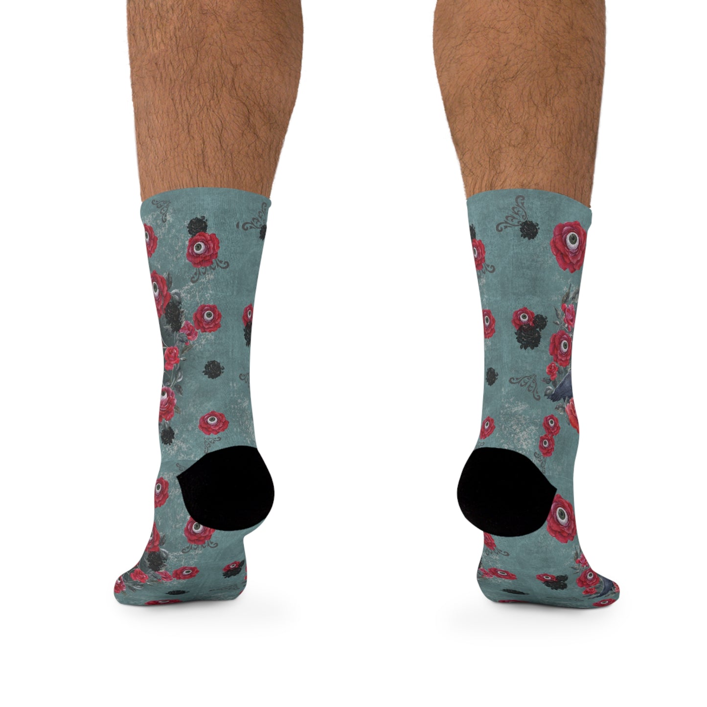 Ocular Floral Raven Socks - Recycled Poly Blend
