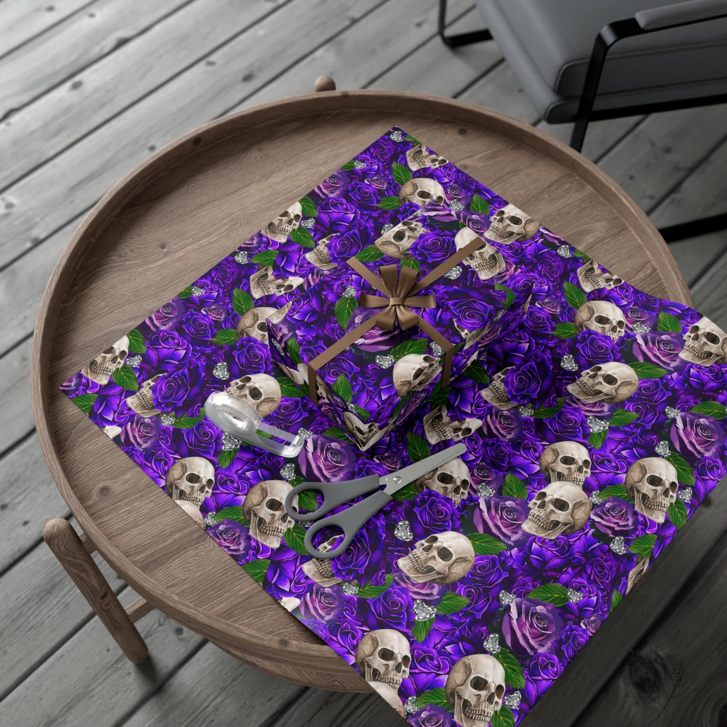 Skulls ‘n’ Roses (Purple) | Diamond Hearts | Gift Wrap Papers