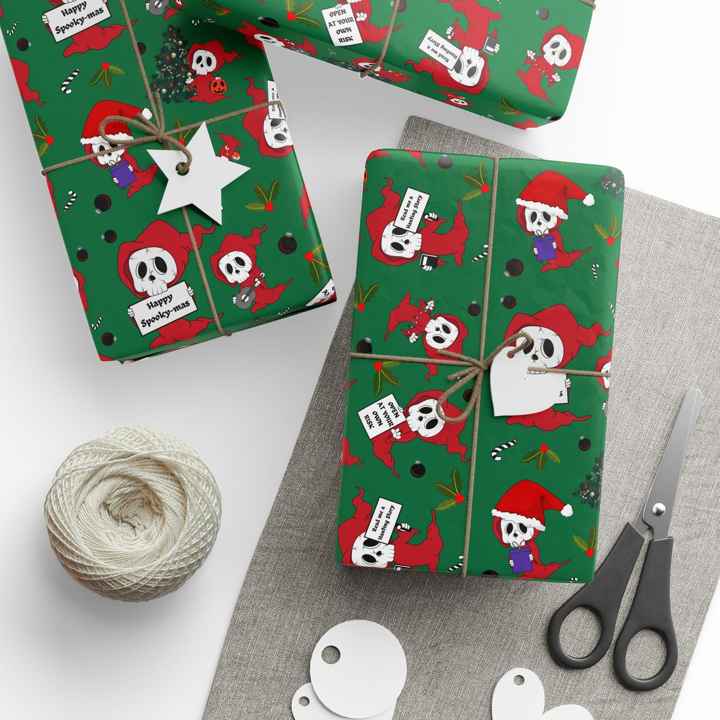 Spookymas Night Gift Wrap | Creepy Cute Ghoulish Christmas Wrap