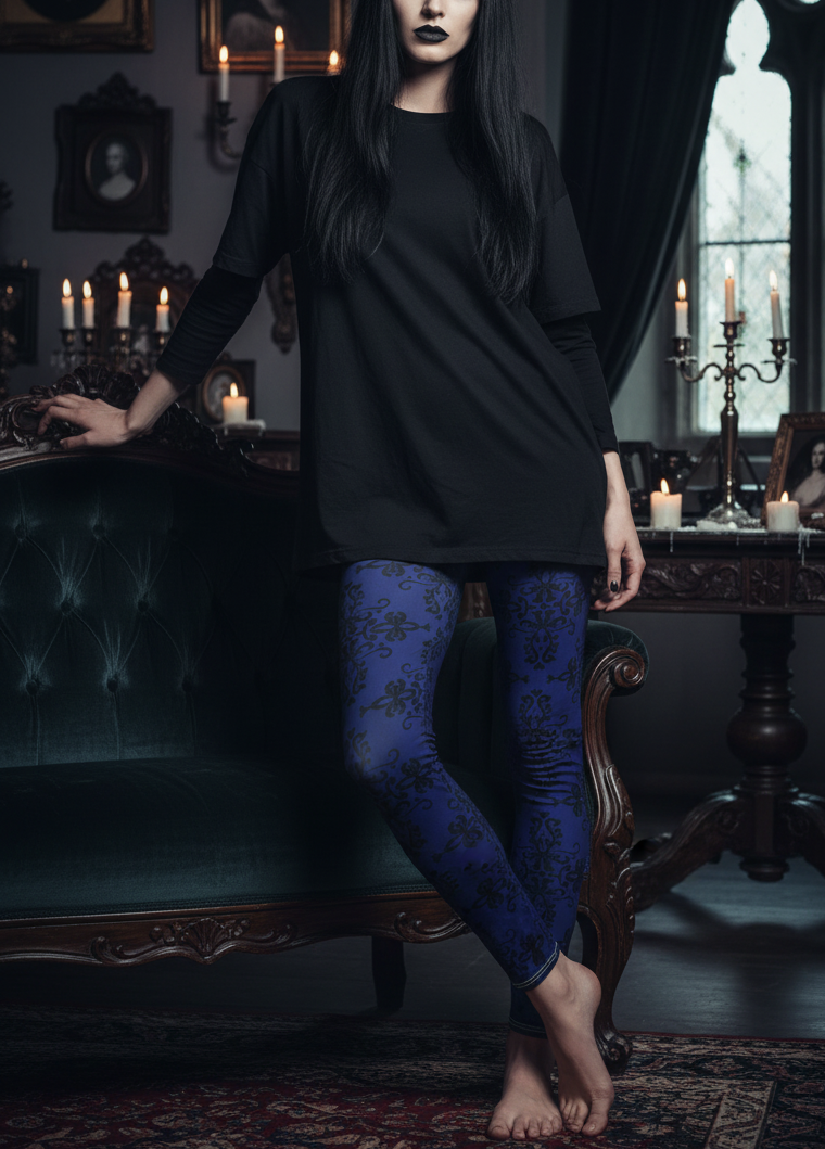 Nightmare Casualties | Dark Blue | All Over Print Women's Casual Gothic Wear