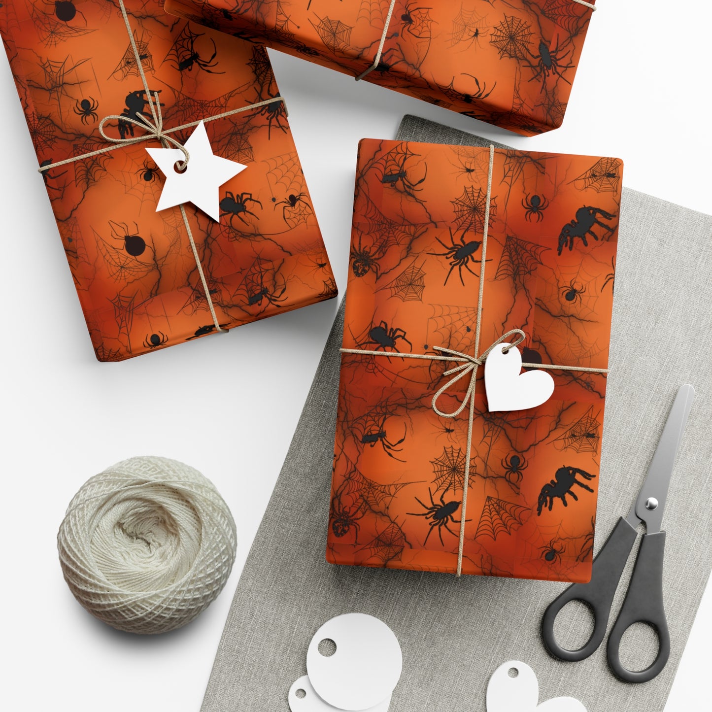 Spiders on Pumpkin | Gift Wrap Papers