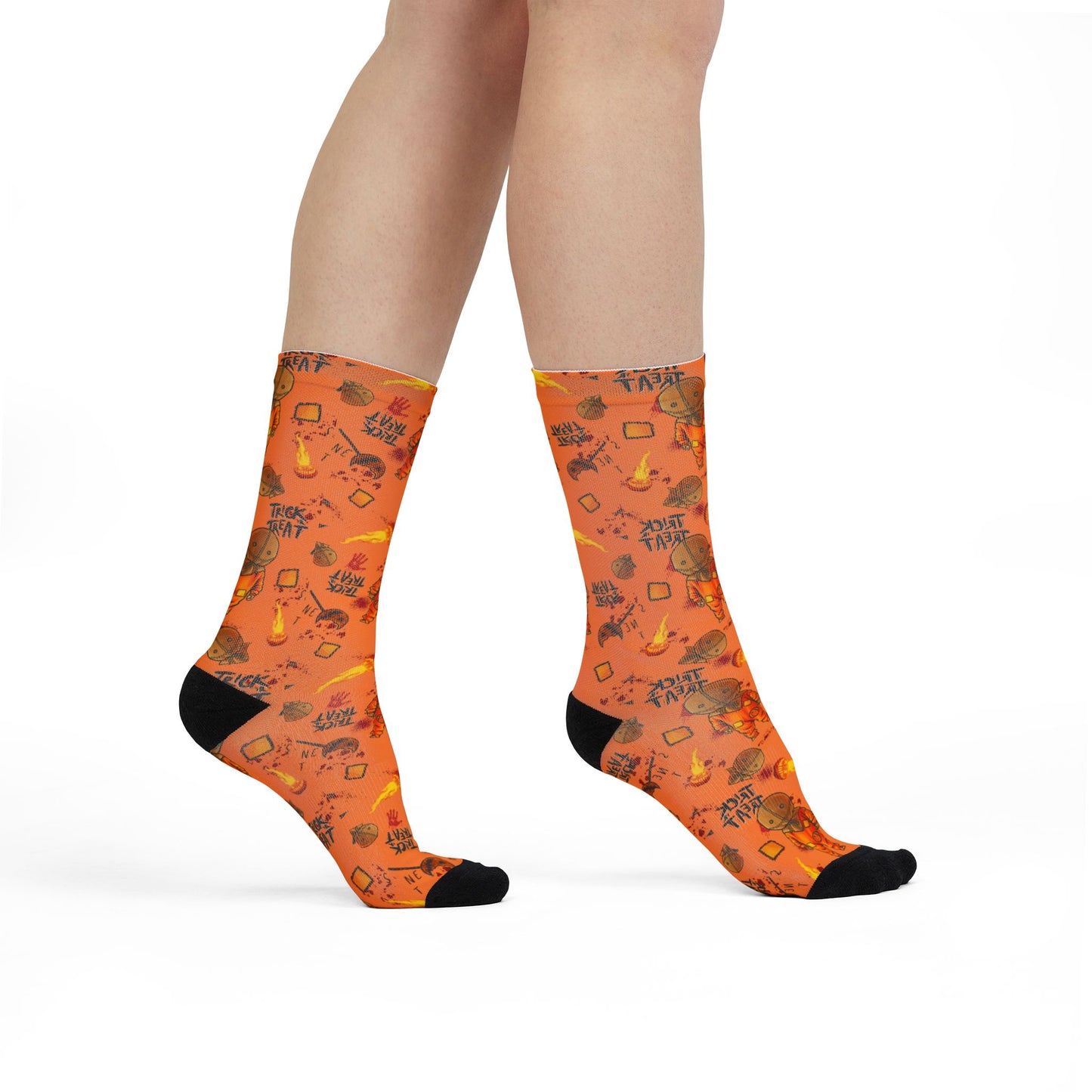 Horror Socks | Pumpkin Treats | Recycled Poly Socks | Cozy and Scary