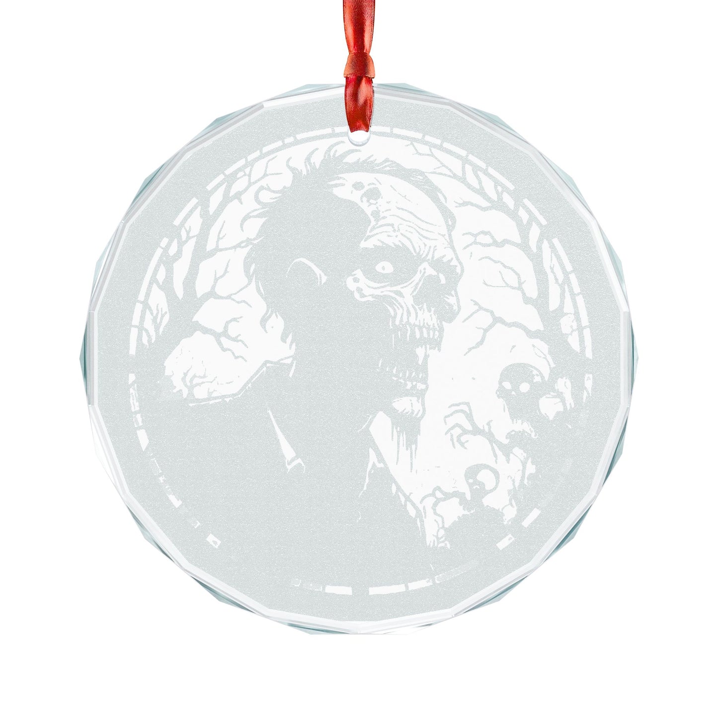 Zombie Holiday Ornament | Engraved Glass Holiday Decoration