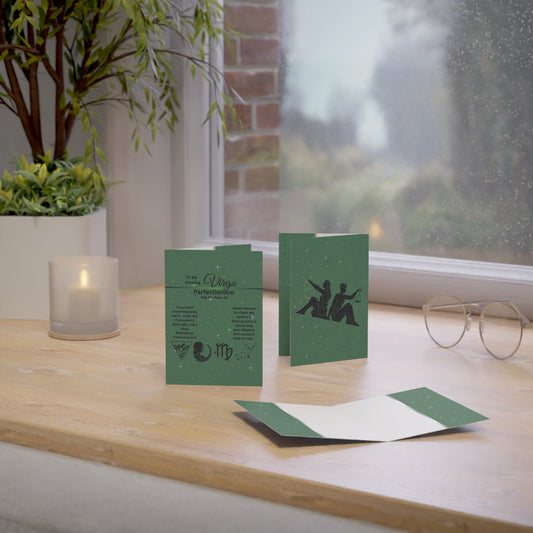 Virgo | Green | Zodiac Greeting Cards |  (1, 10 pcs)
