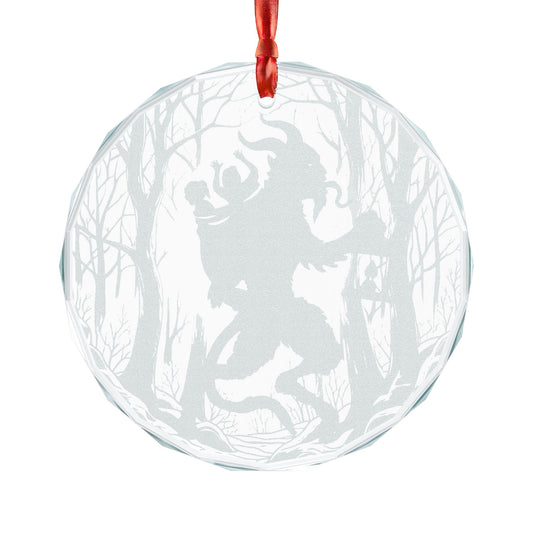 Glass Ornament | Krampus Gathers | Engraved Holiday Decoration