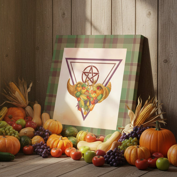 Harvest | Fall Equinox | The Bountiful Harvest Cornucopi on Stretched Canvas