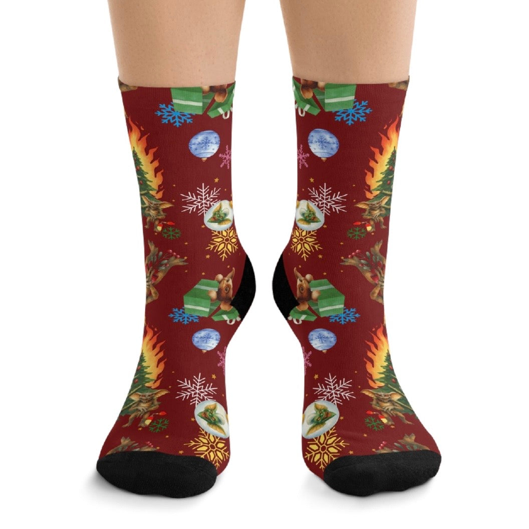 Horror Socks | Twisted Laffy XMas| Recycled Poly Socks | Cozy and Scary