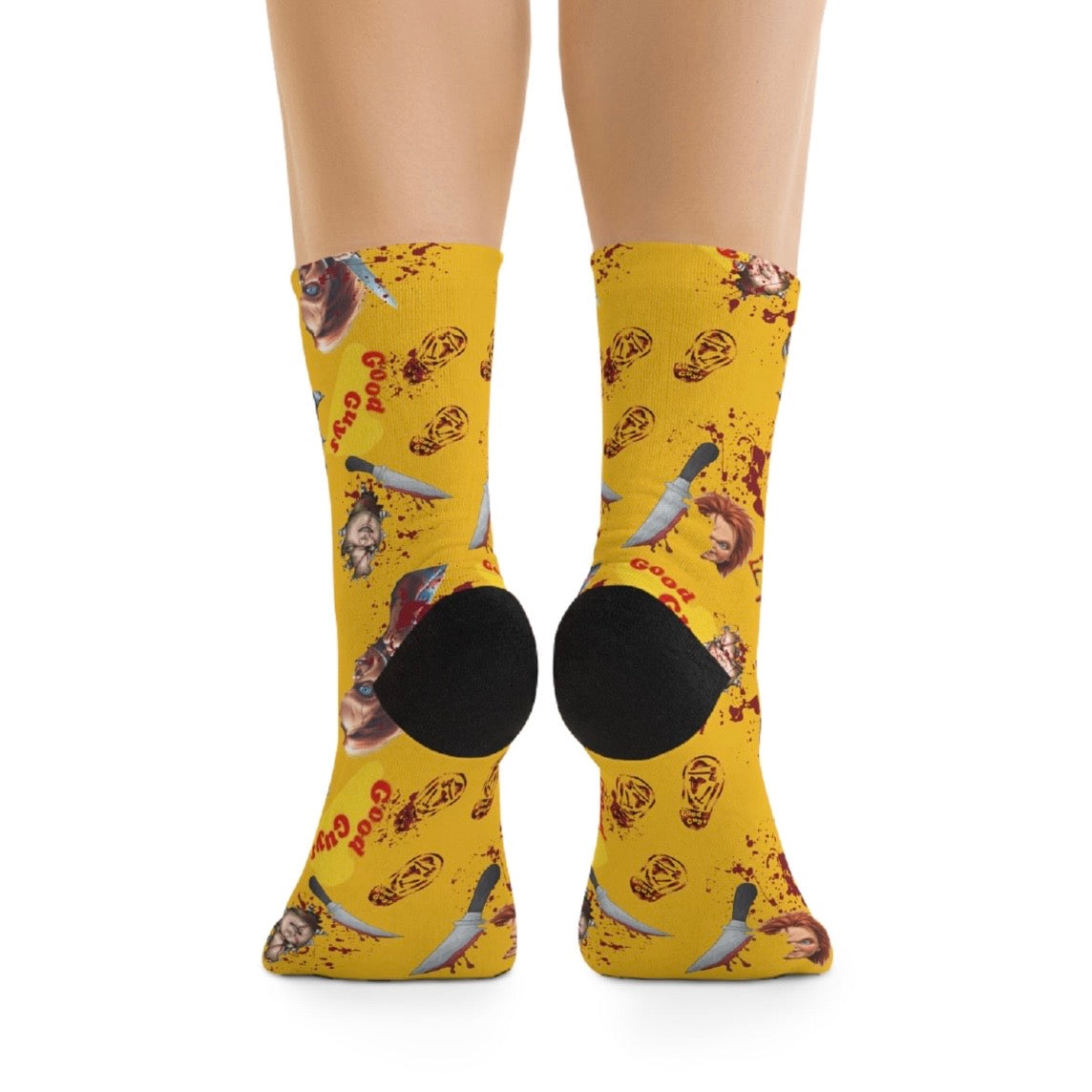 Horror Socks | Good Guys Yellow Box | Recycled Poly Socks | Cozy and Scary