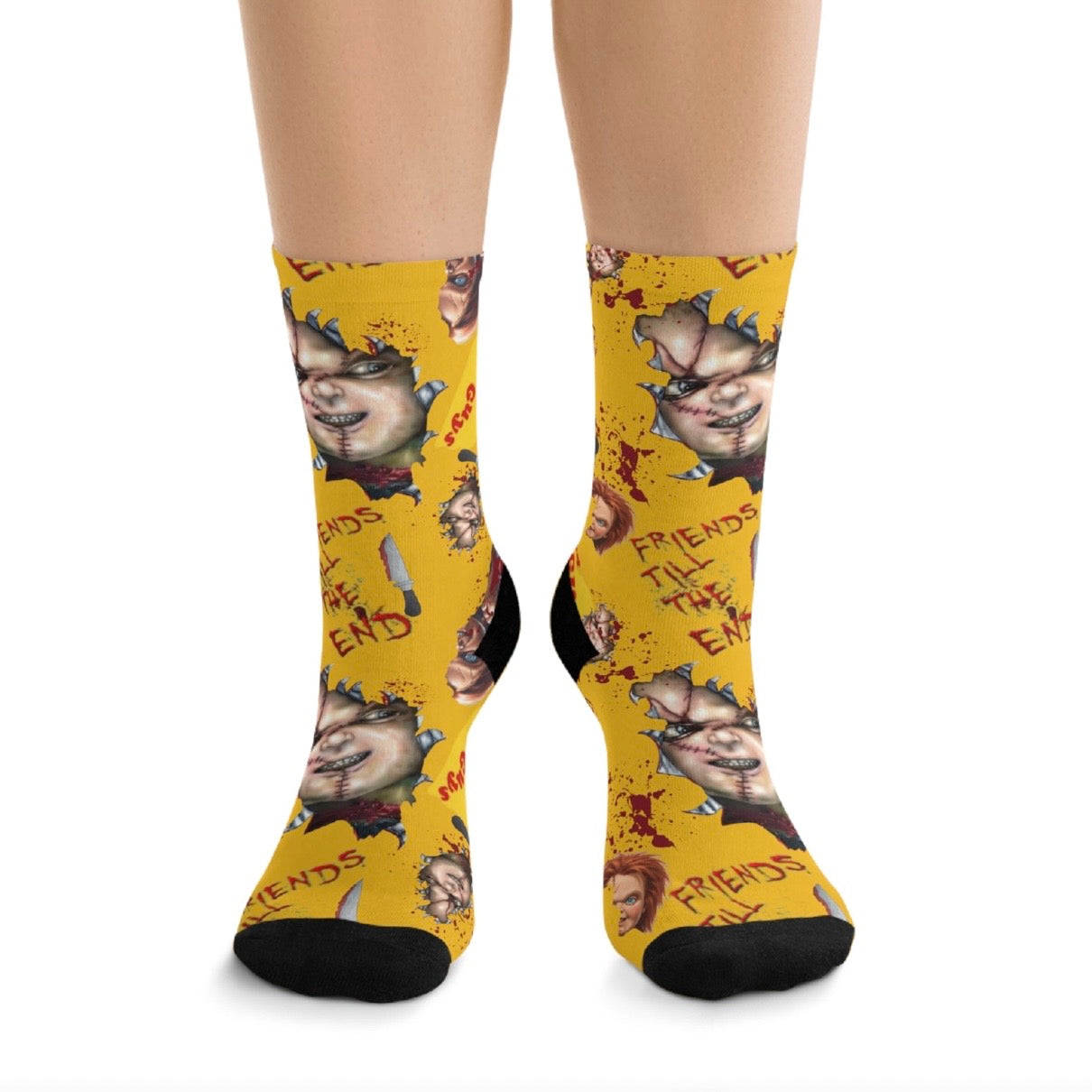 Horror Socks | Good Guys Yellow Box | Recycled Poly Socks | Cozy and Scary