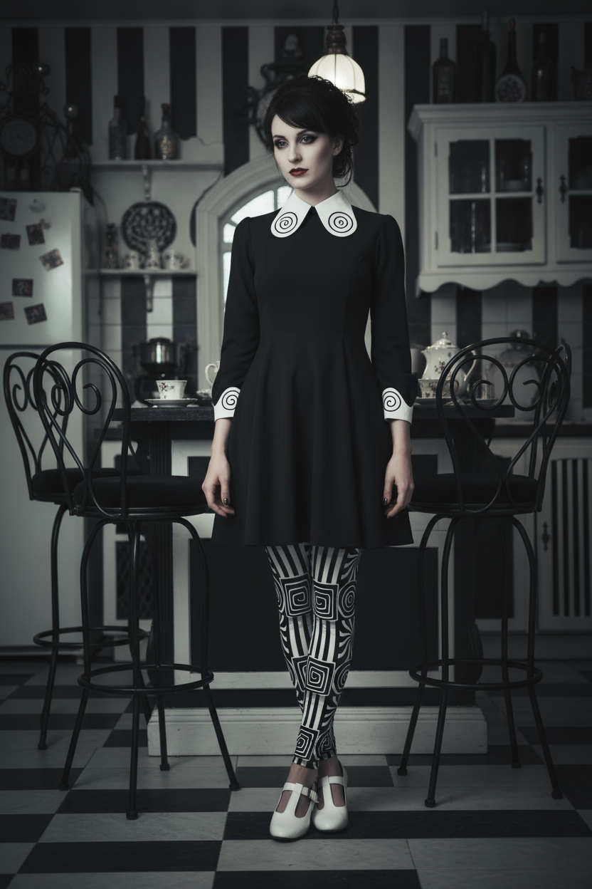 Gothic Swirls | Nightmare Casualties | All Over Print Women's Casual Gothic Wear