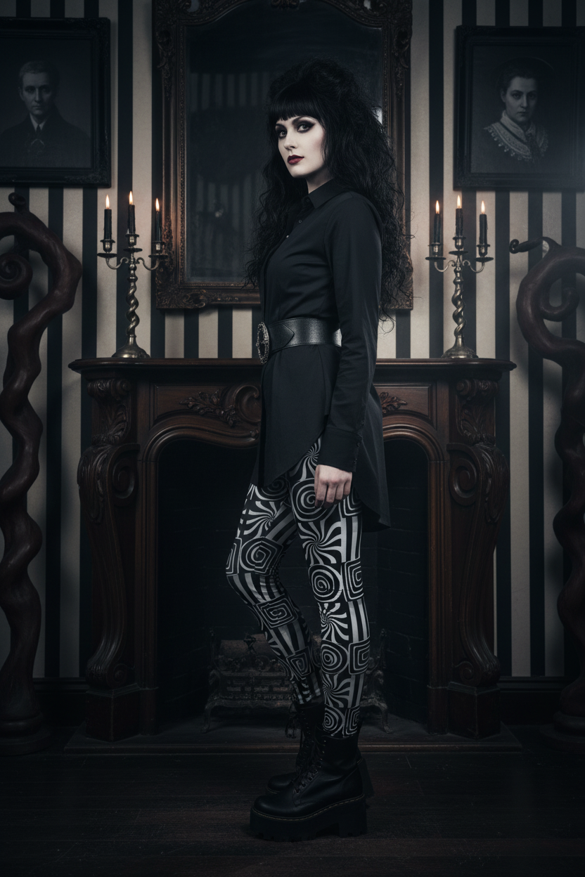 Gothic Swirls | Nightmare Casualties | All Over Print Women's Casual Gothic Wear