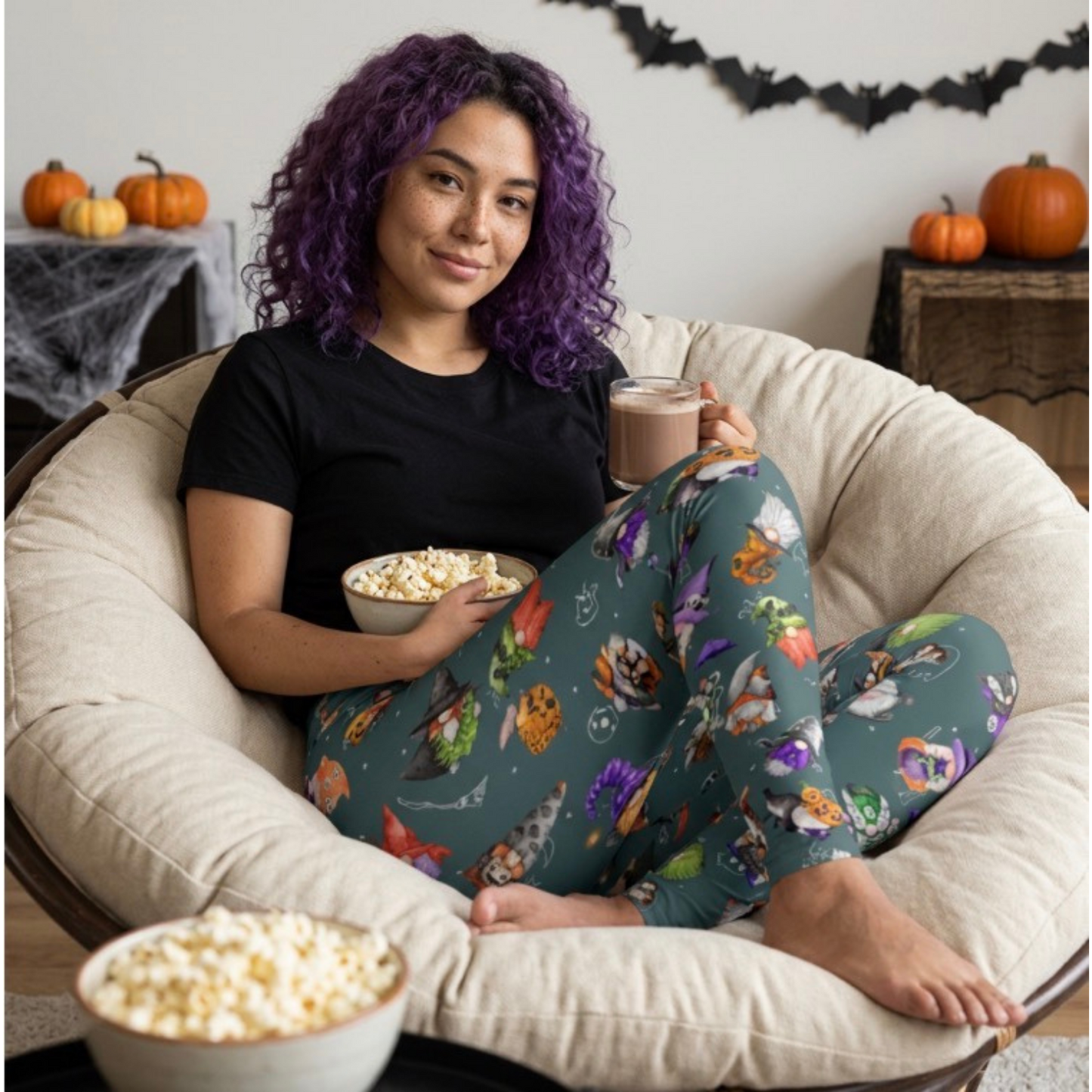 Nightmare Casualties | Gnomeoween | All-Over Print Women's Casual Bottoms