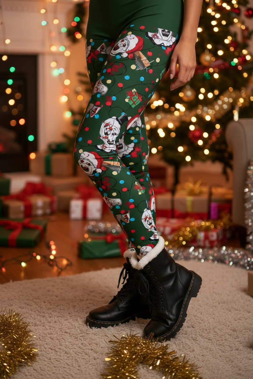 Horror Leggings | Terror Santa | All-Over Print Women's Casual Bottoms