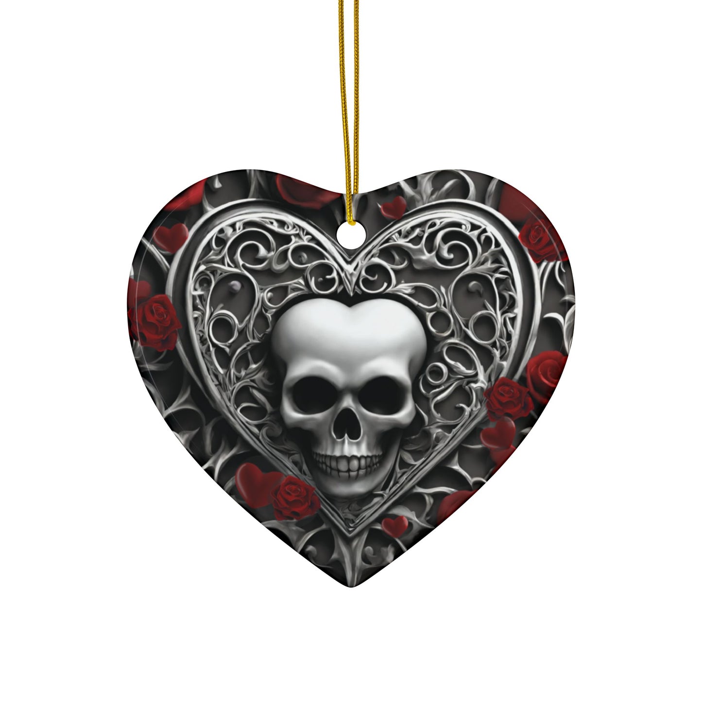 Gothic Heart Ceramic Ornaments (1pc, 3pcs, 5pcs, 10pcs)