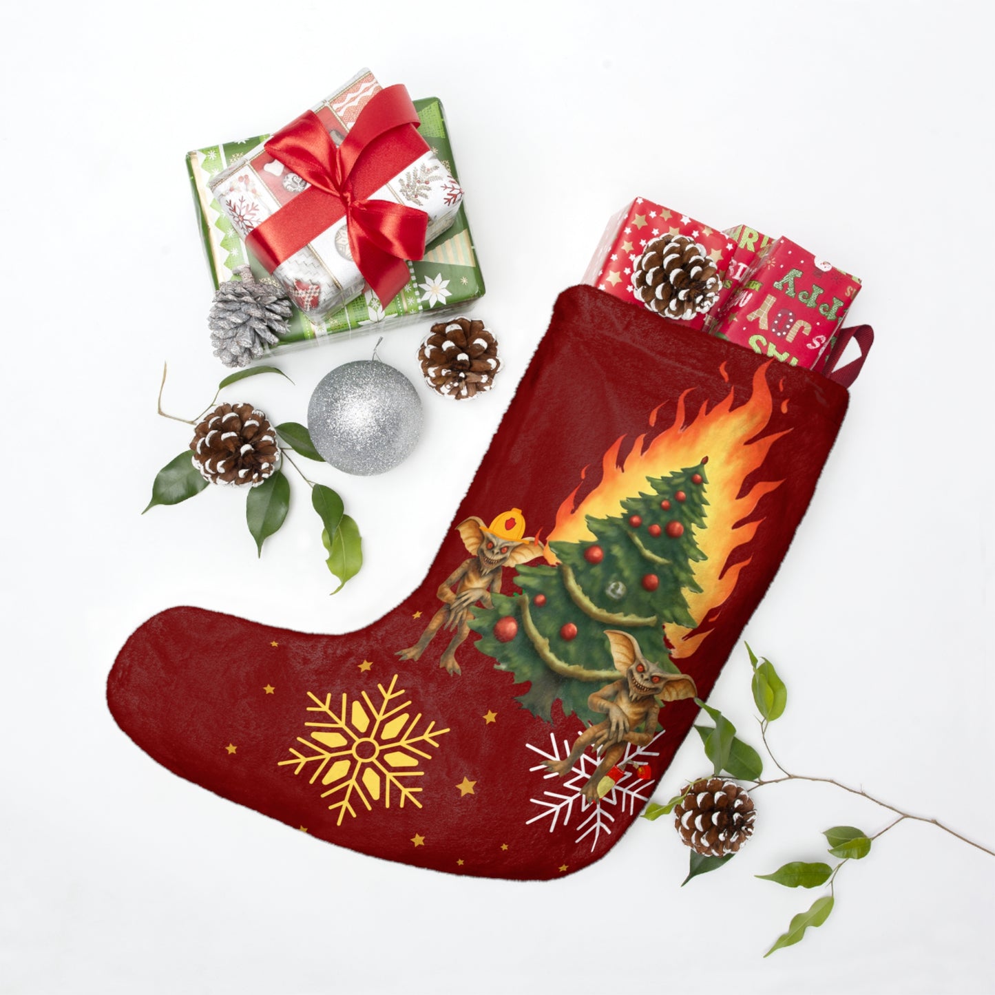 Twisted Laffy Xmas Stocking | Horrific Retro Movie Holiday Stocking