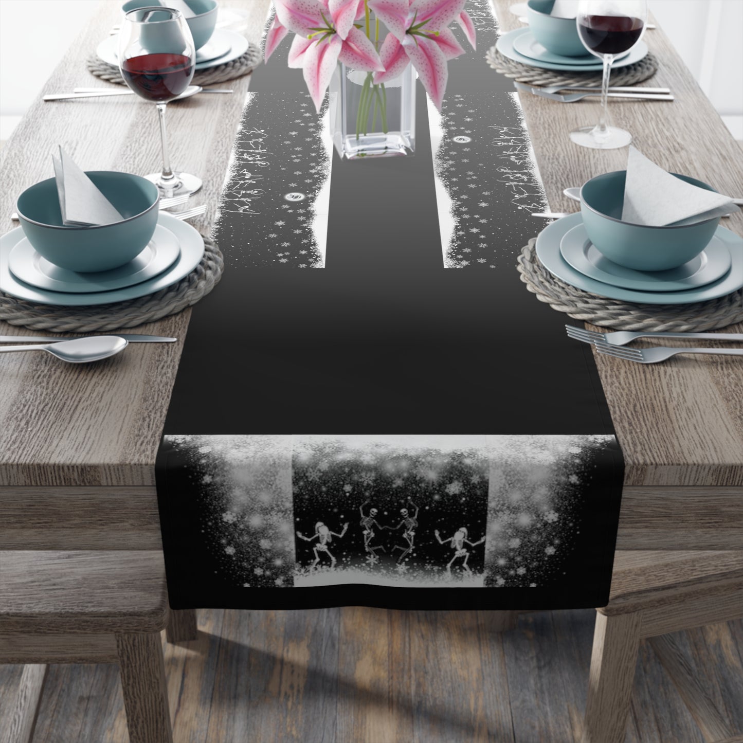 Snow and Bone Dance Table Runner | (Poly)