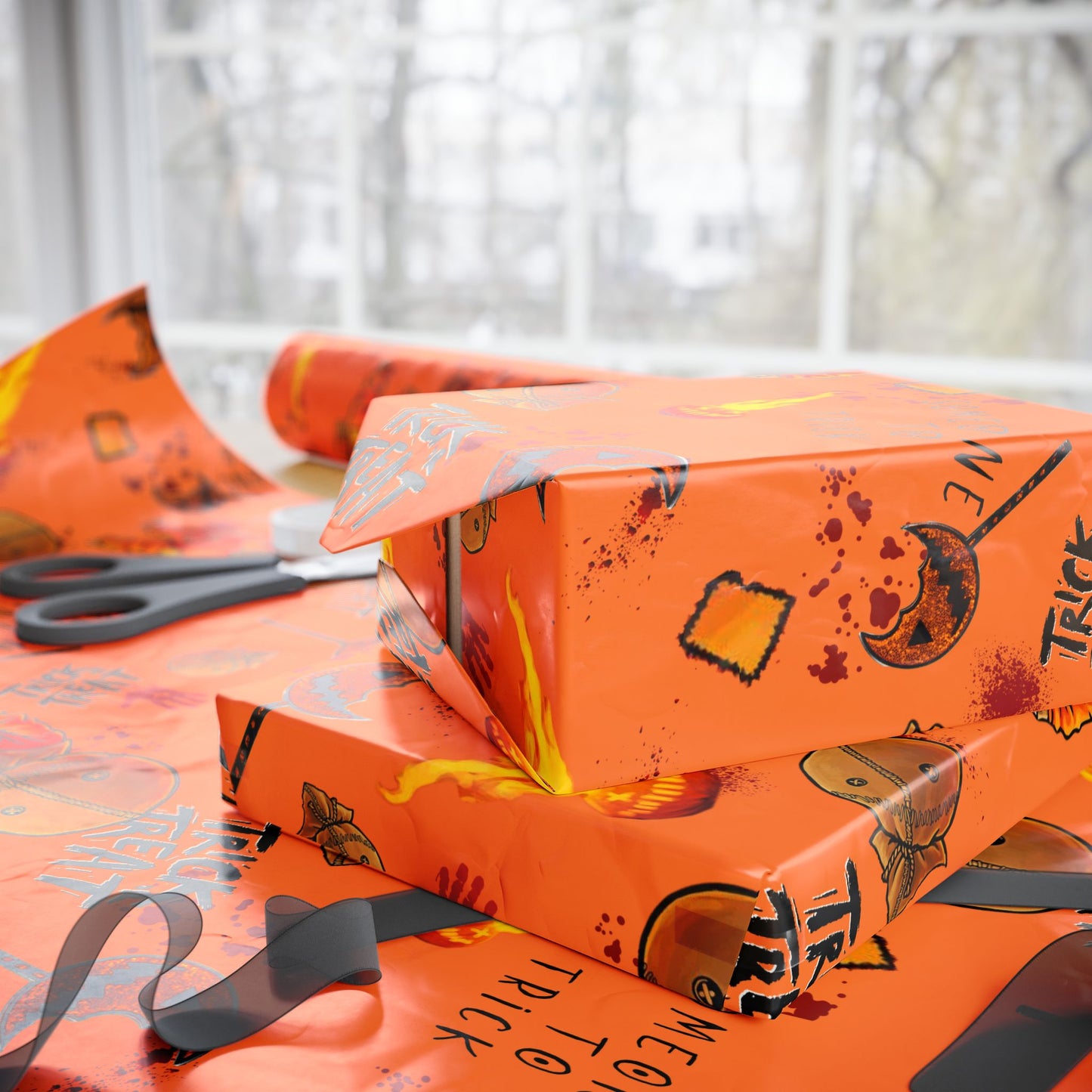 Wrapped in Horror | Pumpkin Treats | Nightmare Wrapping Paper