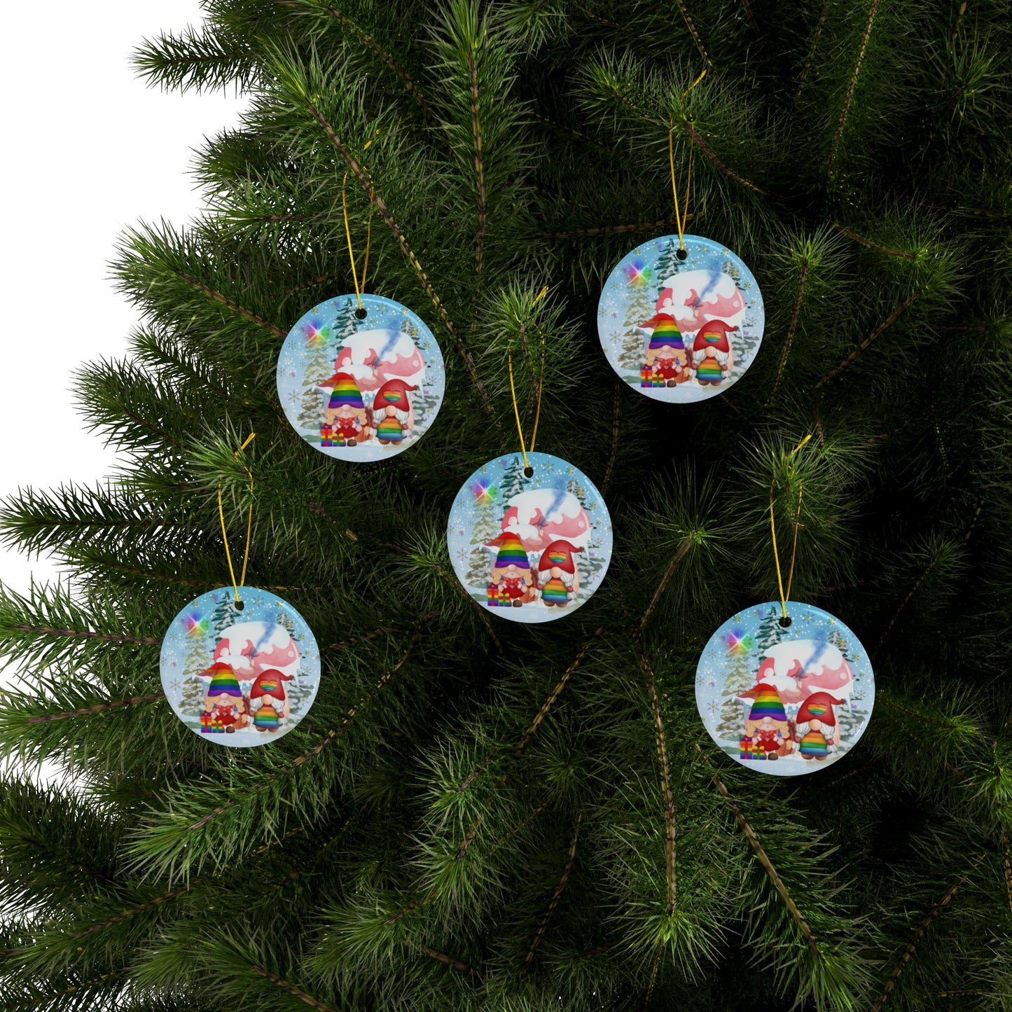 Joyful World | Pride-mas Holiday | Heirloom Ceramic Ornaments (1pc, 3pcs, 5pcs, 10pcs)