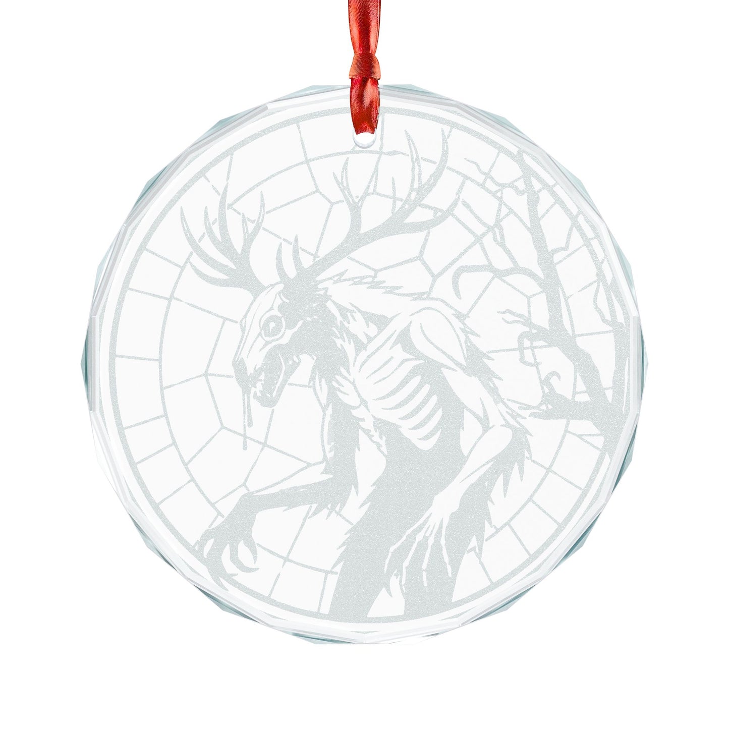 Glass Engraved Ornament | Wendigo Terror Horror Decoration