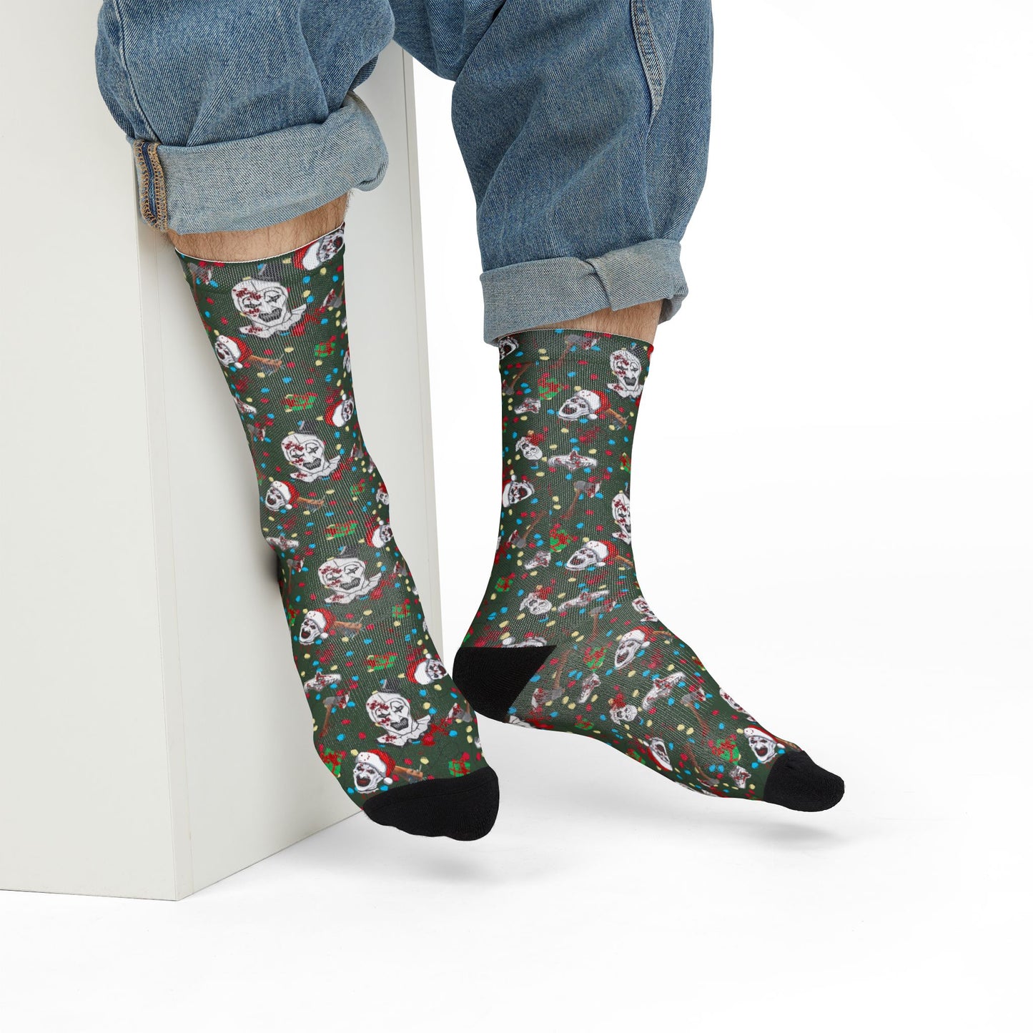 Horror Socks | Terror Santa | Recycled Poly Socks | Cozy and Scary