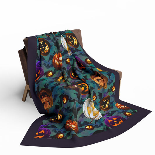 Scary Jacks | Spooky Hallows | Velveteen Microfiber Blanket