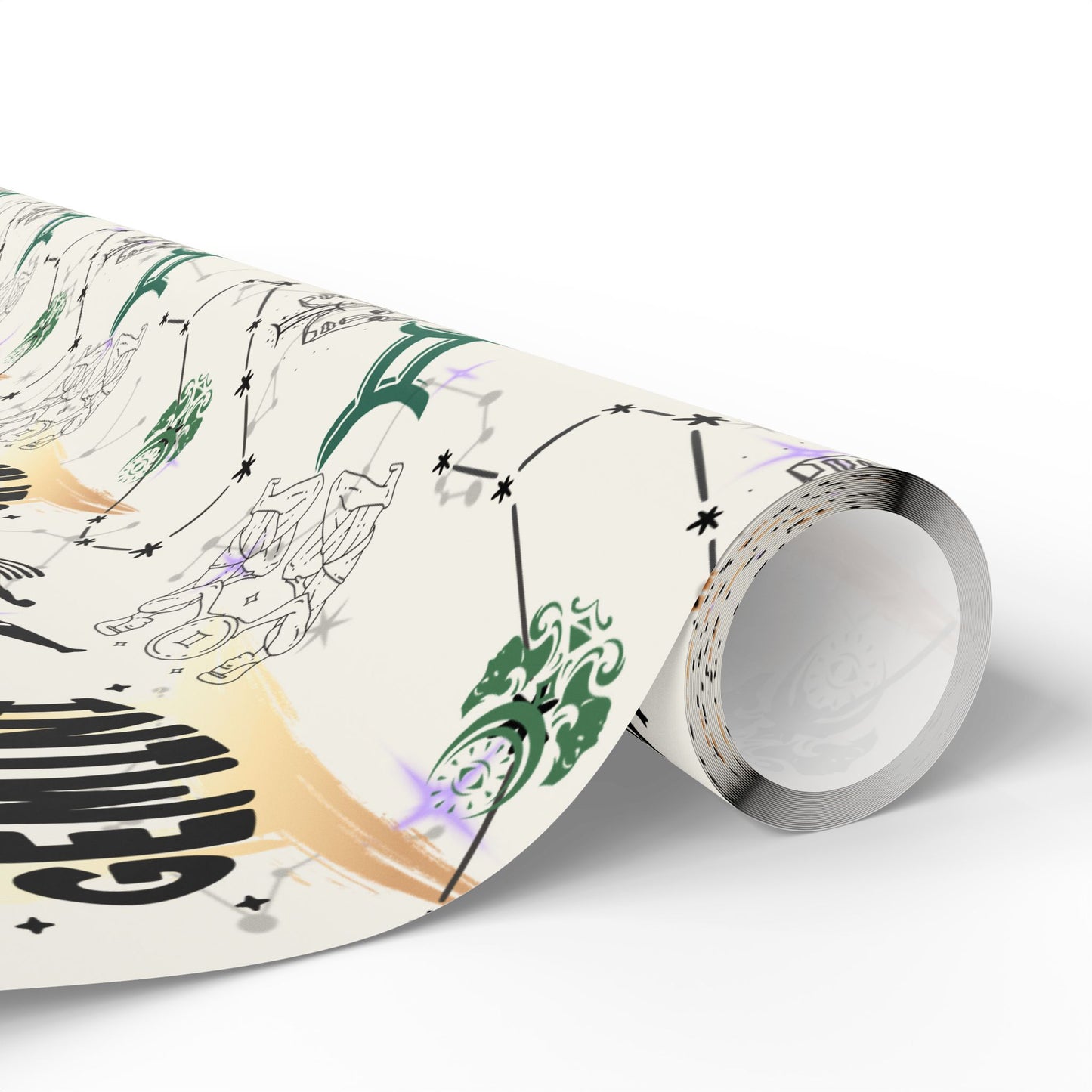 Gemini | Cream | Zodiac Birthday Wrapping Papers | Mystic Astrology Gift Wrap