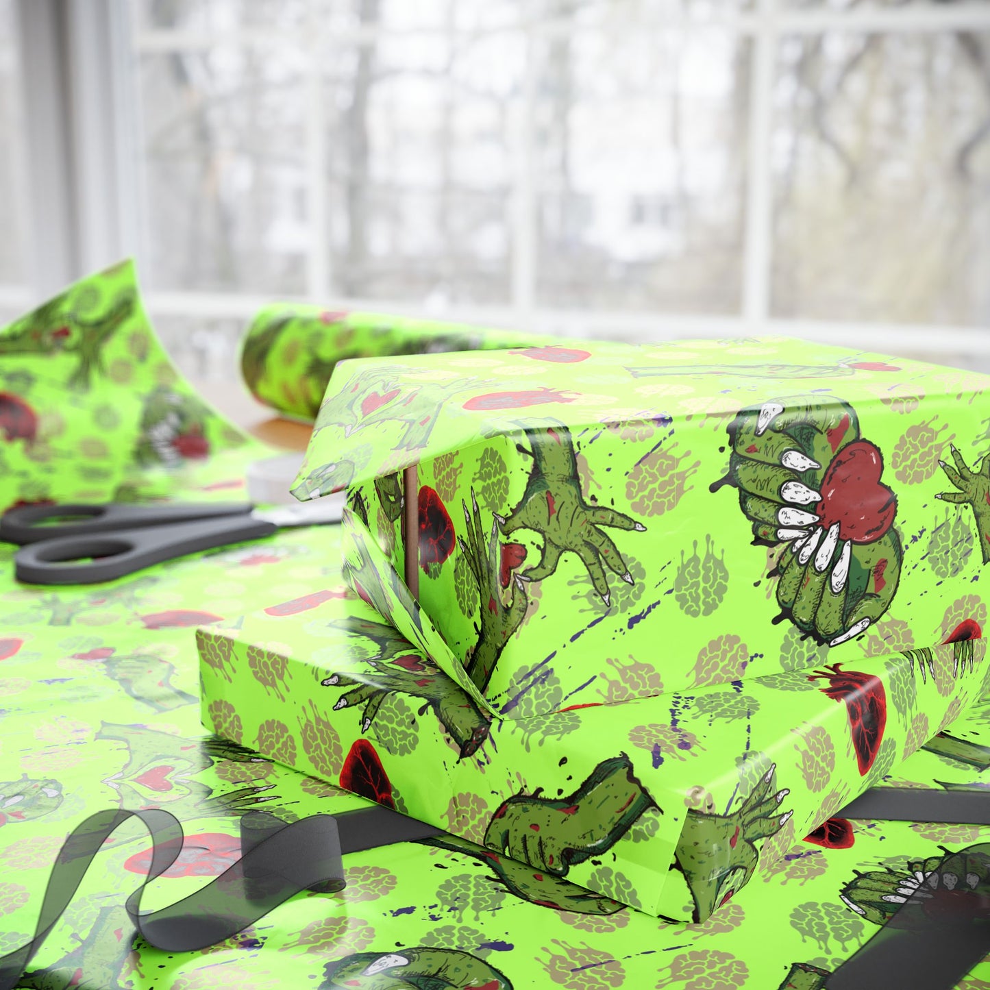 Zombie Hearts Gift Wrap Papers — Valentine & Undead Wedding Wrapping