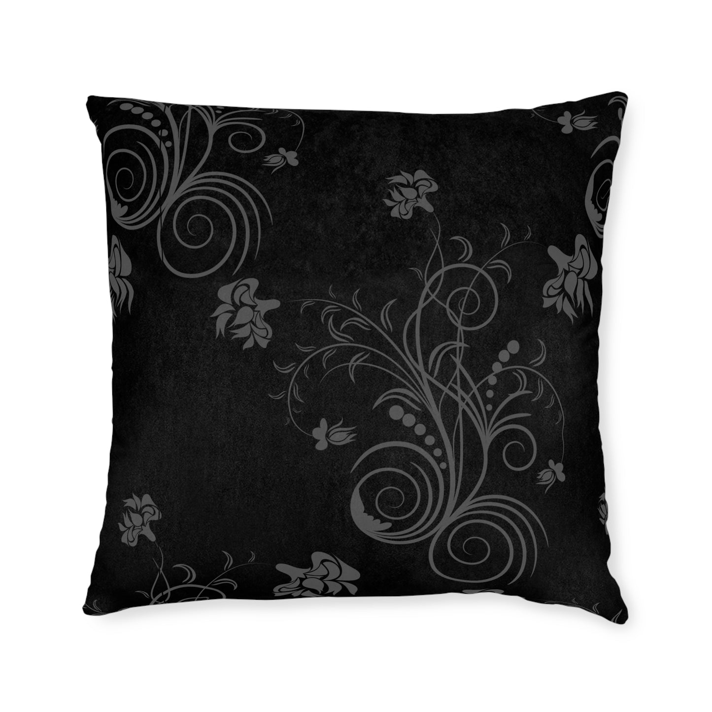 Black Feather and Red Roses - Gothic Raven Design | Square Pillow (3 Sizes)