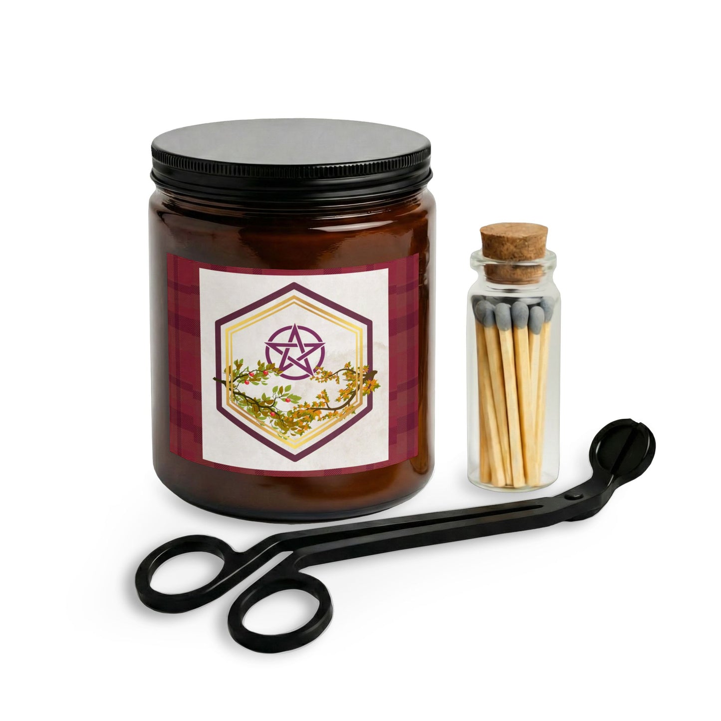 Gratitude | Fall Equinox | Thanks to Autumn Bounty Soy Candle Set | Matches and Wick Trimmer