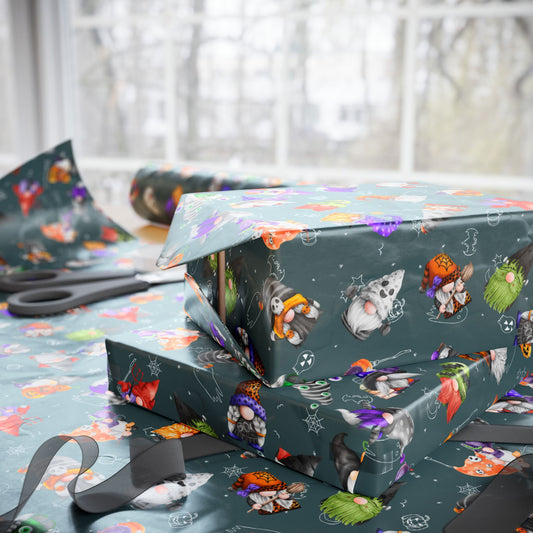 Gnome-o-ween Halloween Gift Wrap | Spookymas Gnomes