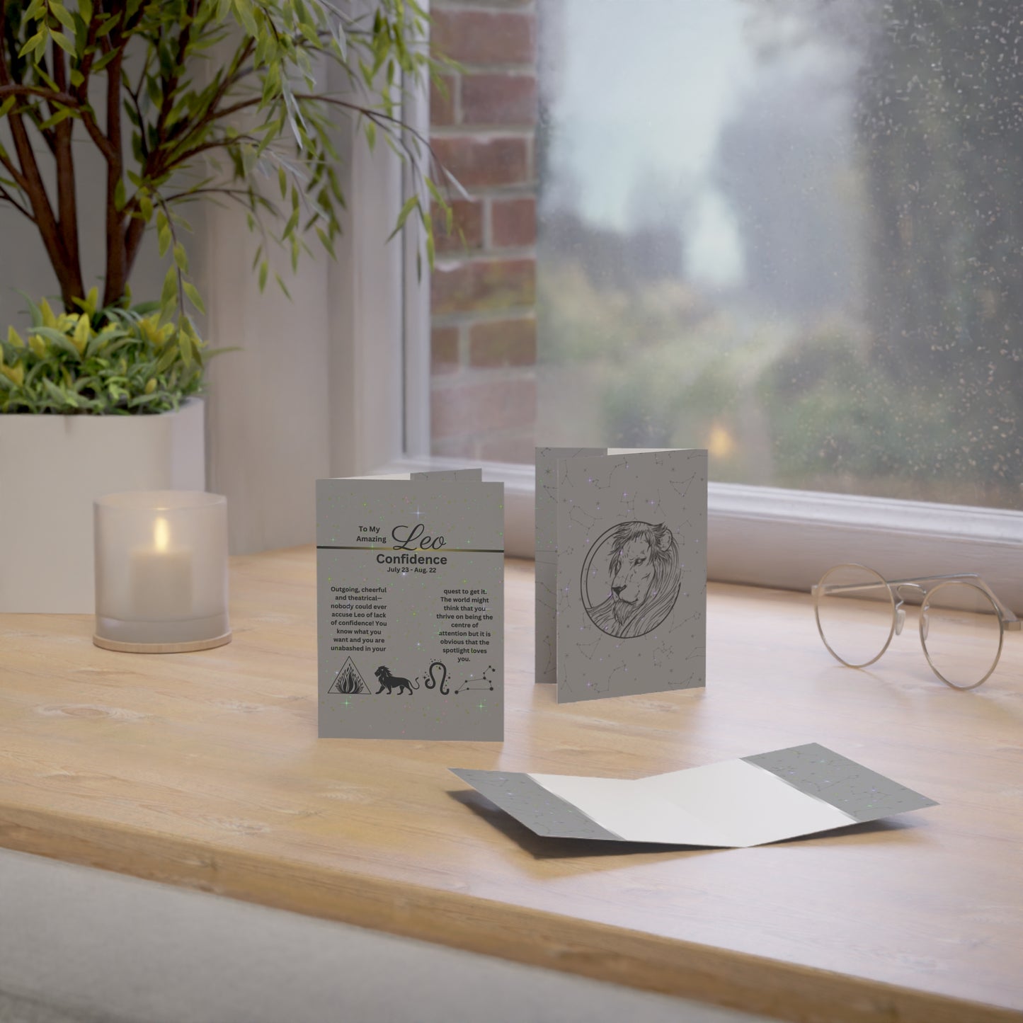 Leo | Zodiac Greeting Cards |  (1, 10 pcs)