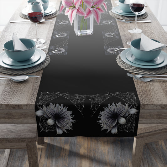 Floral Web Table Runner | Night Garden | (Cotton, Poly)